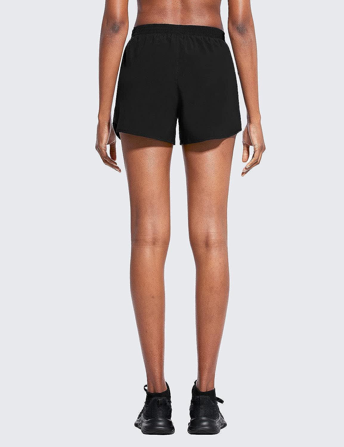 BALEAF Women's 3 Running Athletic Shorts Quick Dry Gym Workout Shorts with  Pockets Black Medium
