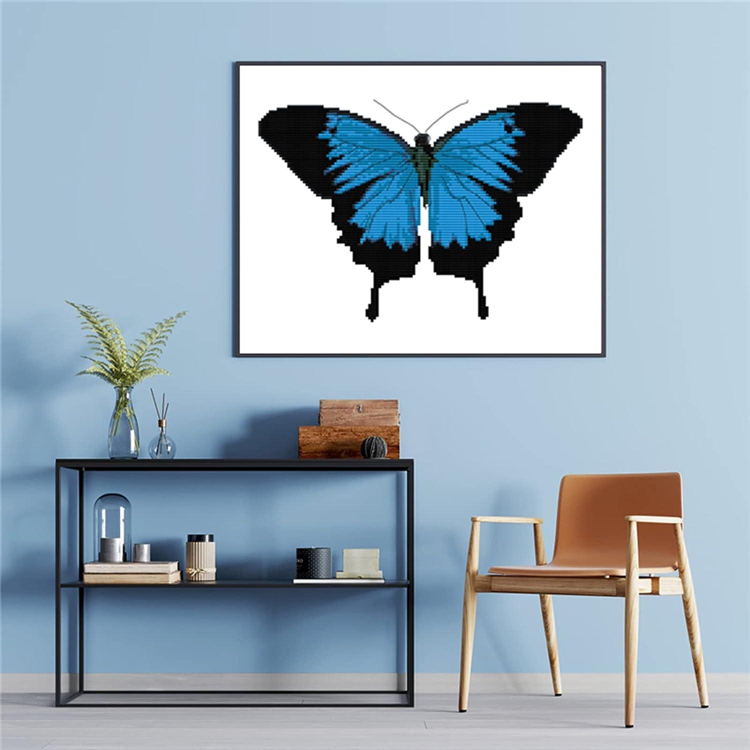 Stamped Cross Stitch Kits Full Range of Crossstitching Kits Preprinted Easy  Patterns Embroidery kit for Beginner Printed Cross-Stitch for Home Decor  11CT 3 Strands-Ulysses Butterfly 16x13.8(inch)
