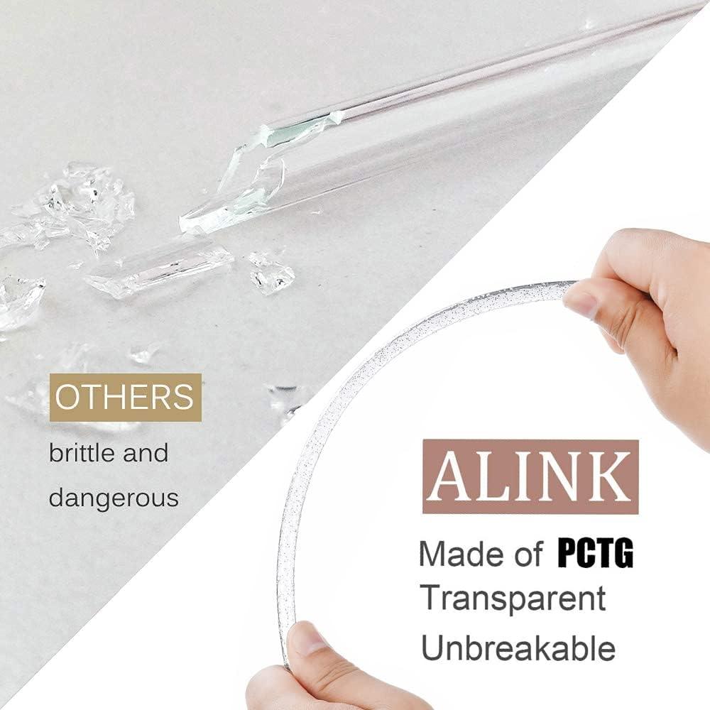 ALINK 12-Pack Reusable Clear Plastic Glitter Straws, 13 Inch Extra Long  Tumbler