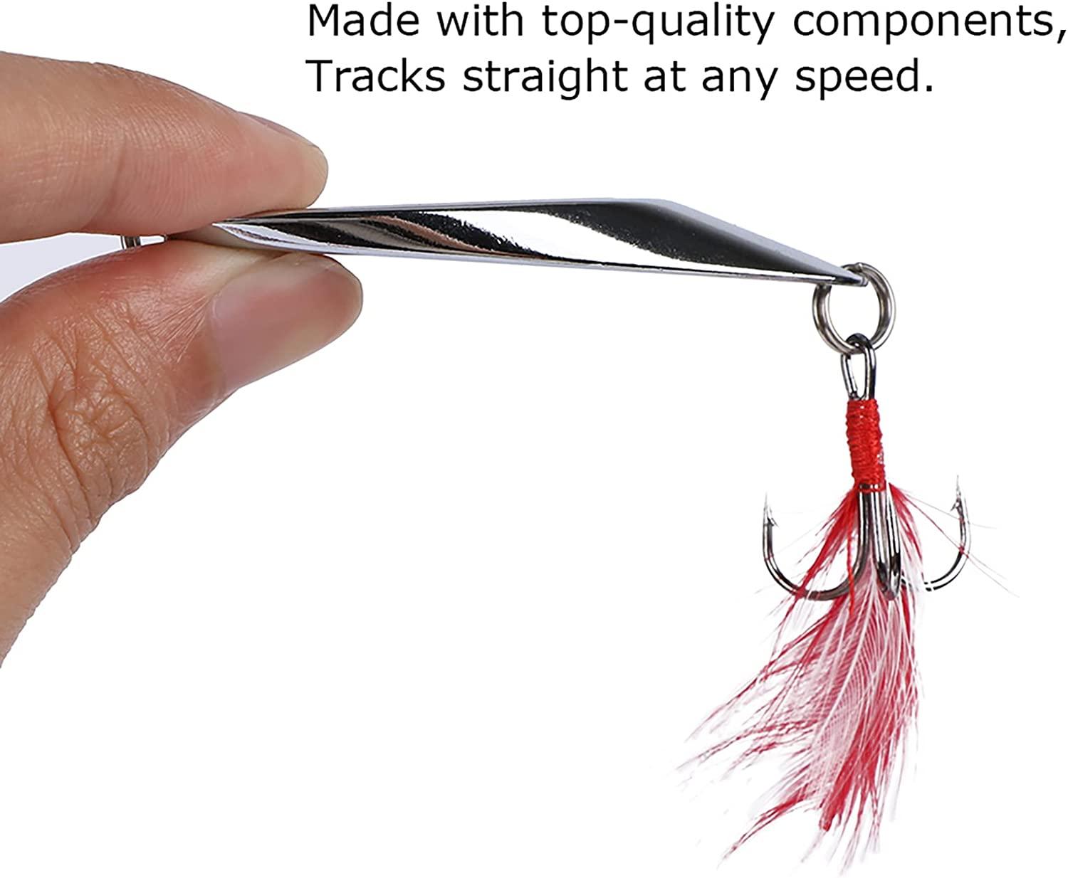 Goture Fishing Spoon Lure Reflective Fishing Jigs Fishing Lures for Panfish, Sunfish, Bluegill, Walleye, Crappie, Pike TroutBass, Size: A-3CM-0.1OZ-5(
