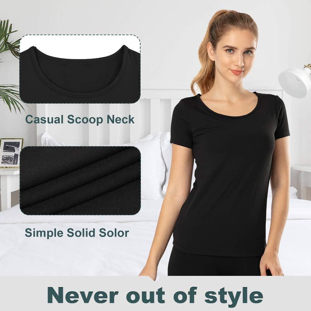 MANCYFIT Womens Thermal Tops Fleece Lined Shirt Long Sleeve Base Layer