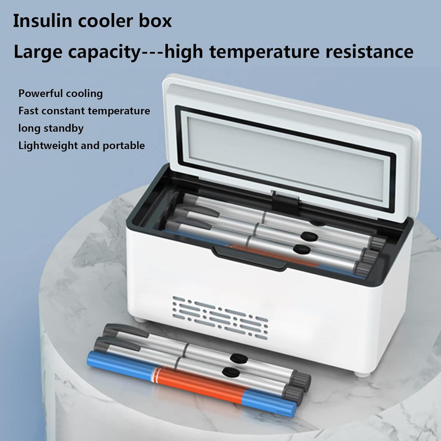 Ben Zhan Medication Refrigerator Insulin Cooler Portable Electric Portable  Cooler Intelligent Mini Fridge with Large Refrigeration Space for Medical Cooler  Bag for Travel 3battery