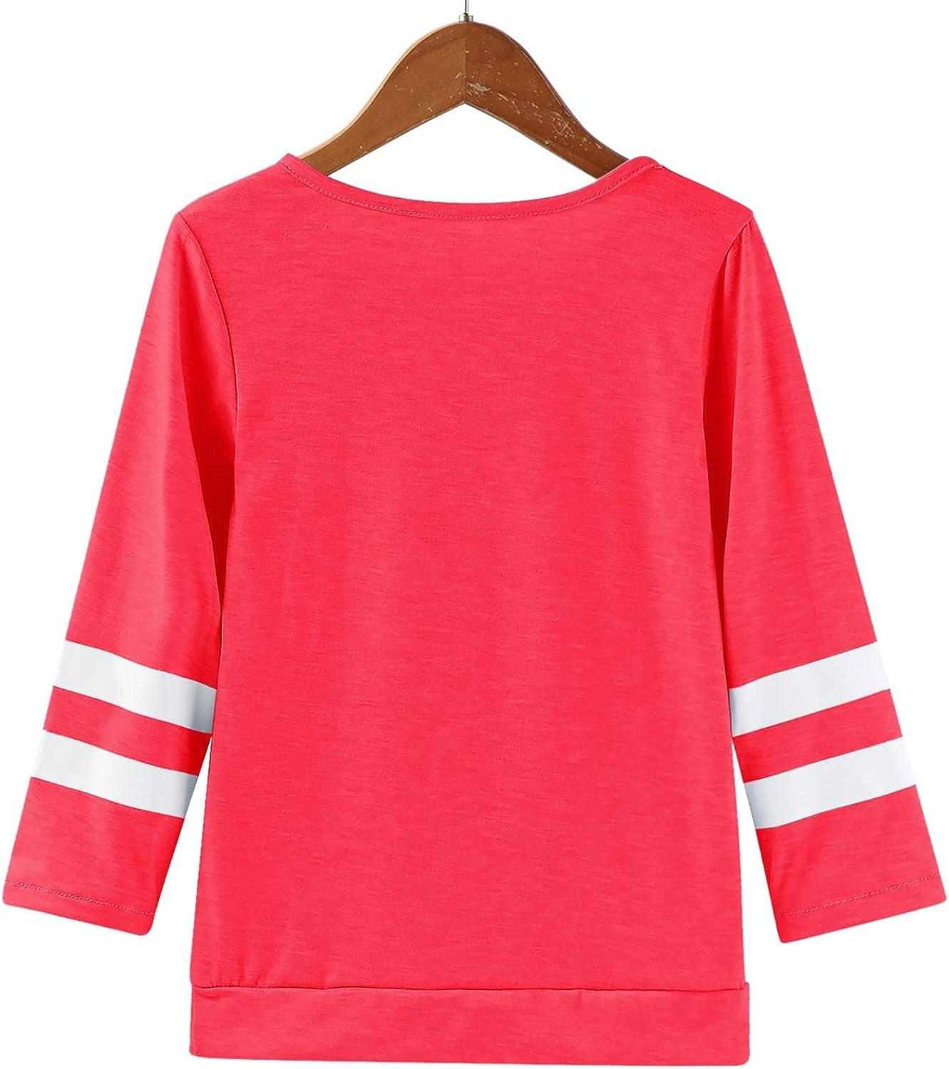  WUAI-Women Teen Girls Cute Tee Shirt Long Sleeve Basic Crop Top  Round Neck Stretch Loose Pullover Tops Light Sweatshirt(Red,Small) : Office  Products