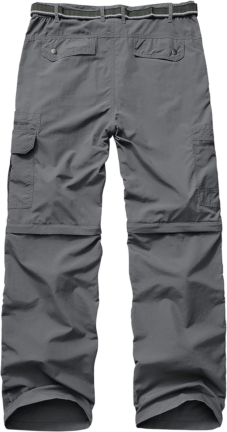 Mens Hiking Pants Convertible boy Scout Zip Off Shorts Lightweight Quick Dry  Breathable Fishing Safari Pants 34 1 Grey