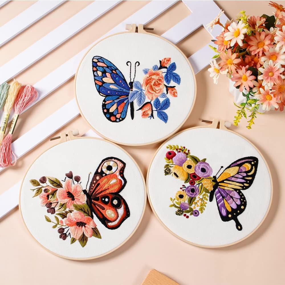 Butterfly Embroidery Kit for Beginners Adults Cross Stitch Hand