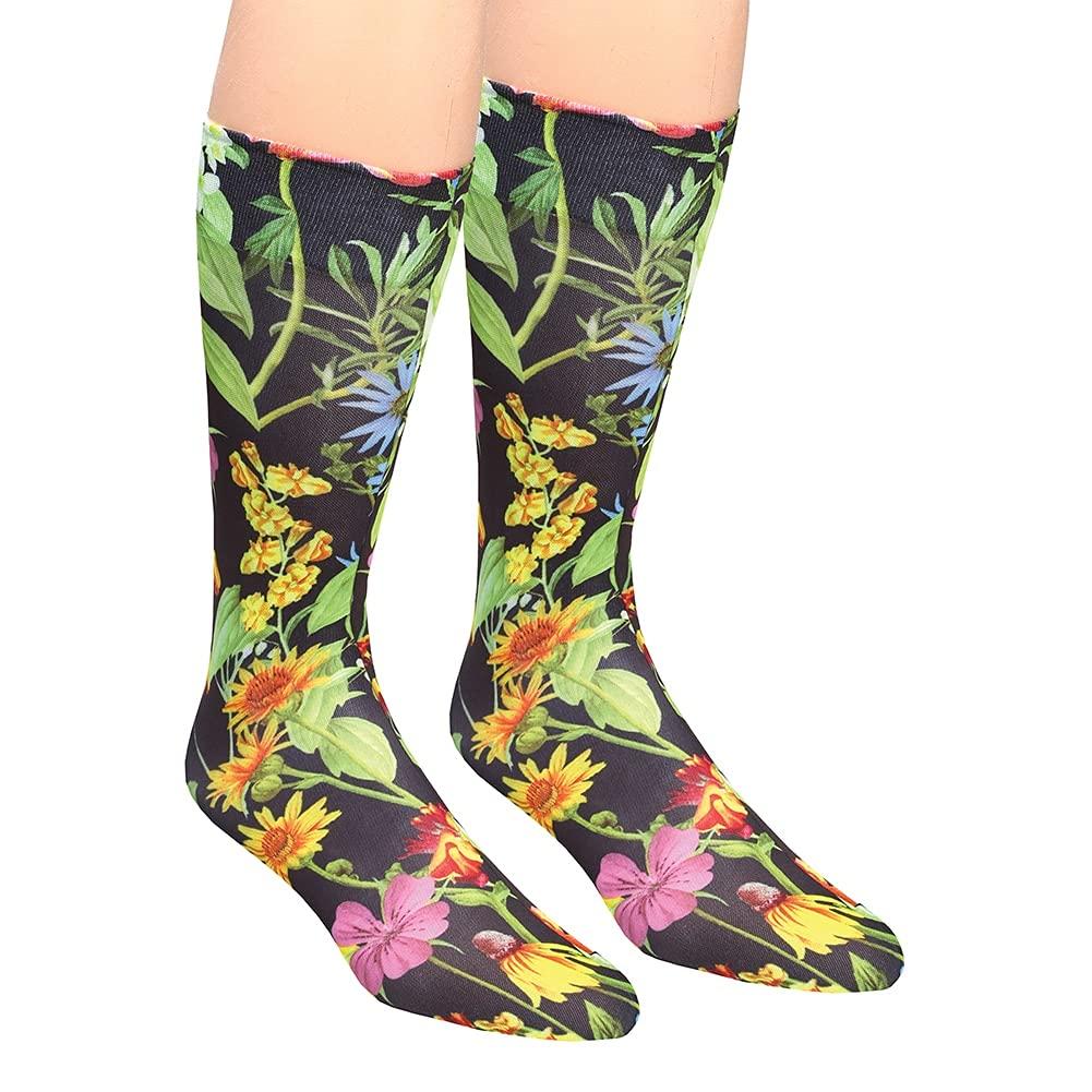 Celeste Stein Women's Printed Wide Calf Moderate Compression Knee High  Stockings