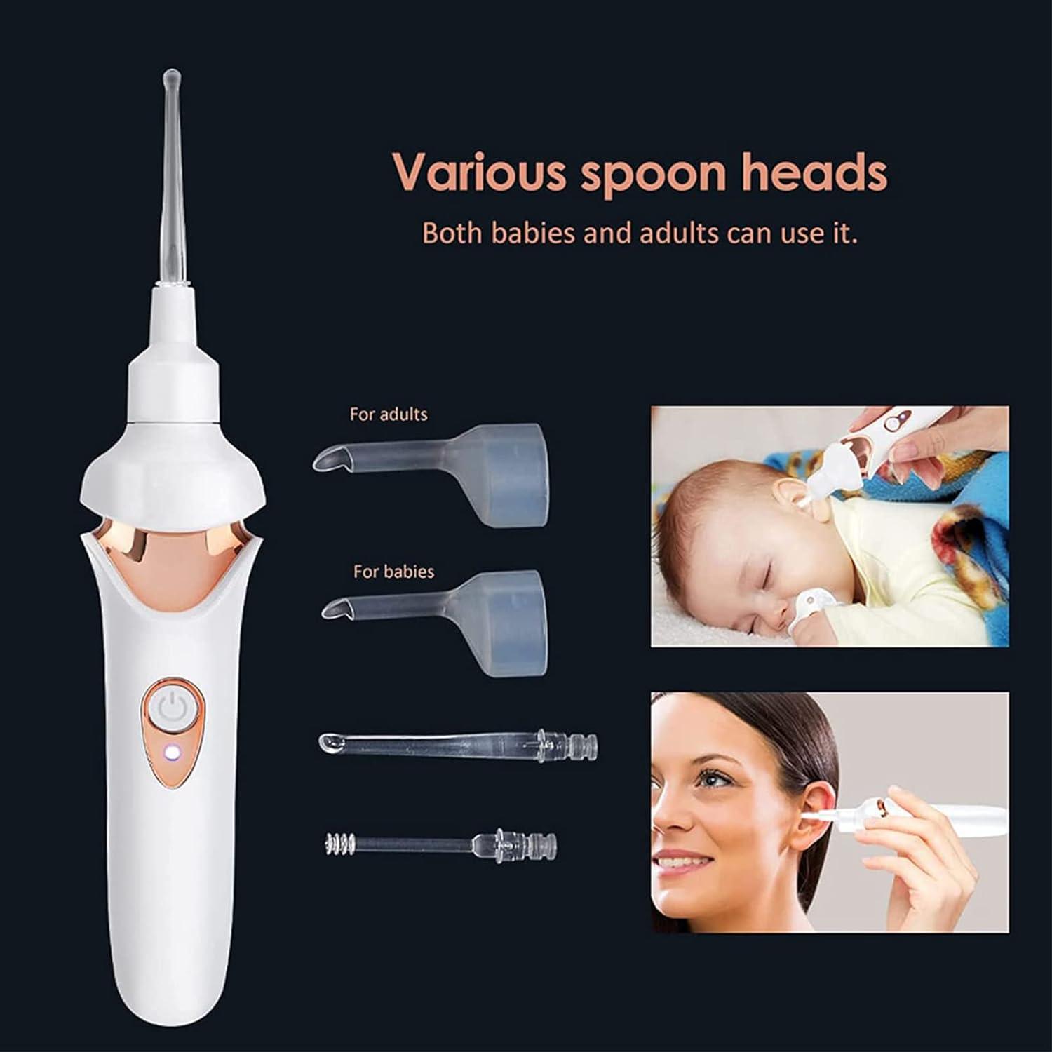 Electric Vacuum Ear Wax Suction Device Kids Ear Spoon Ear Wax Removal Tool  Set Earwax Cleaner Ear Pick Cleaner Earpick Tool With Led Light For Adults  Children