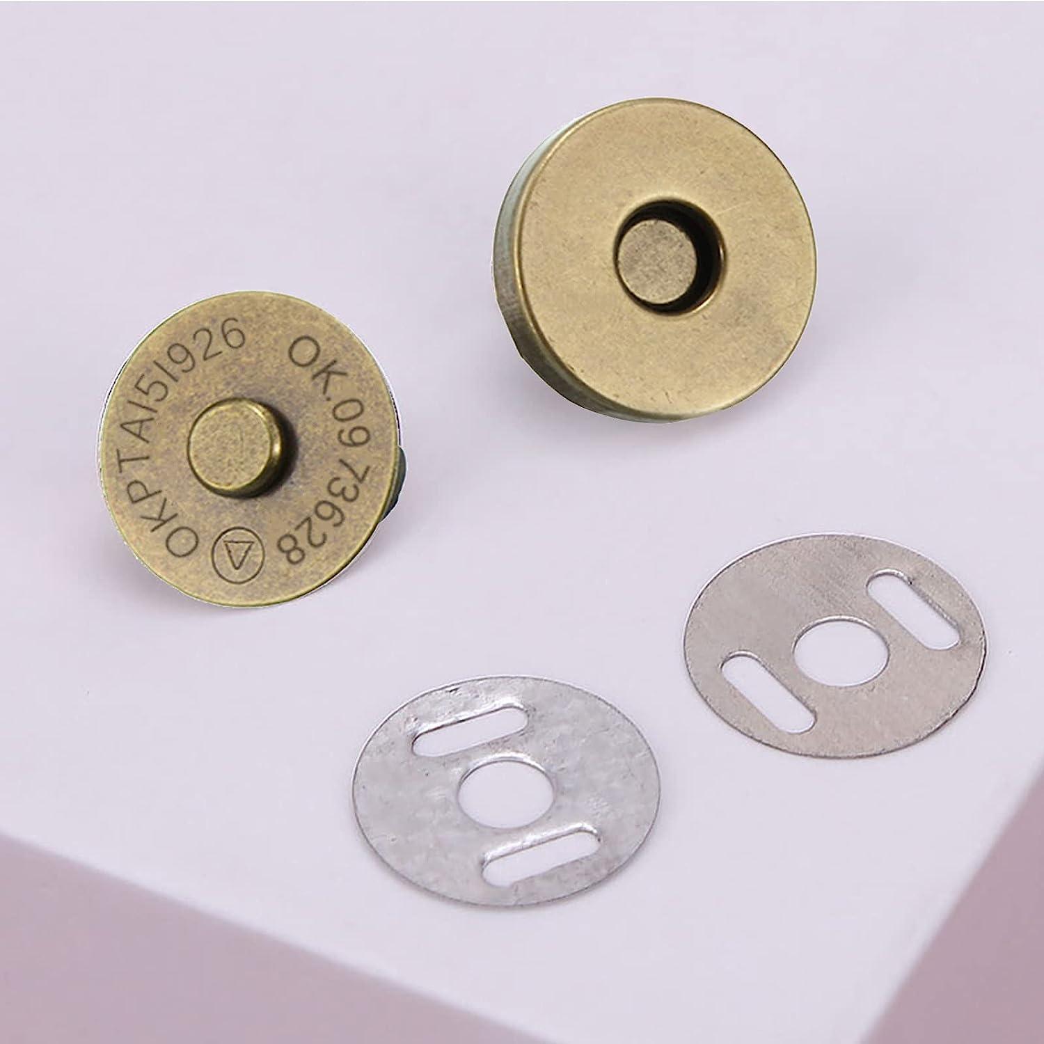 Sbest 20 Sets 14mm Coppery Strong Magnetic Button Clasps,Round Magnetic Snaps Bag Button Clasps Closure Purse Handbag with Washer Nickel DIY Craft