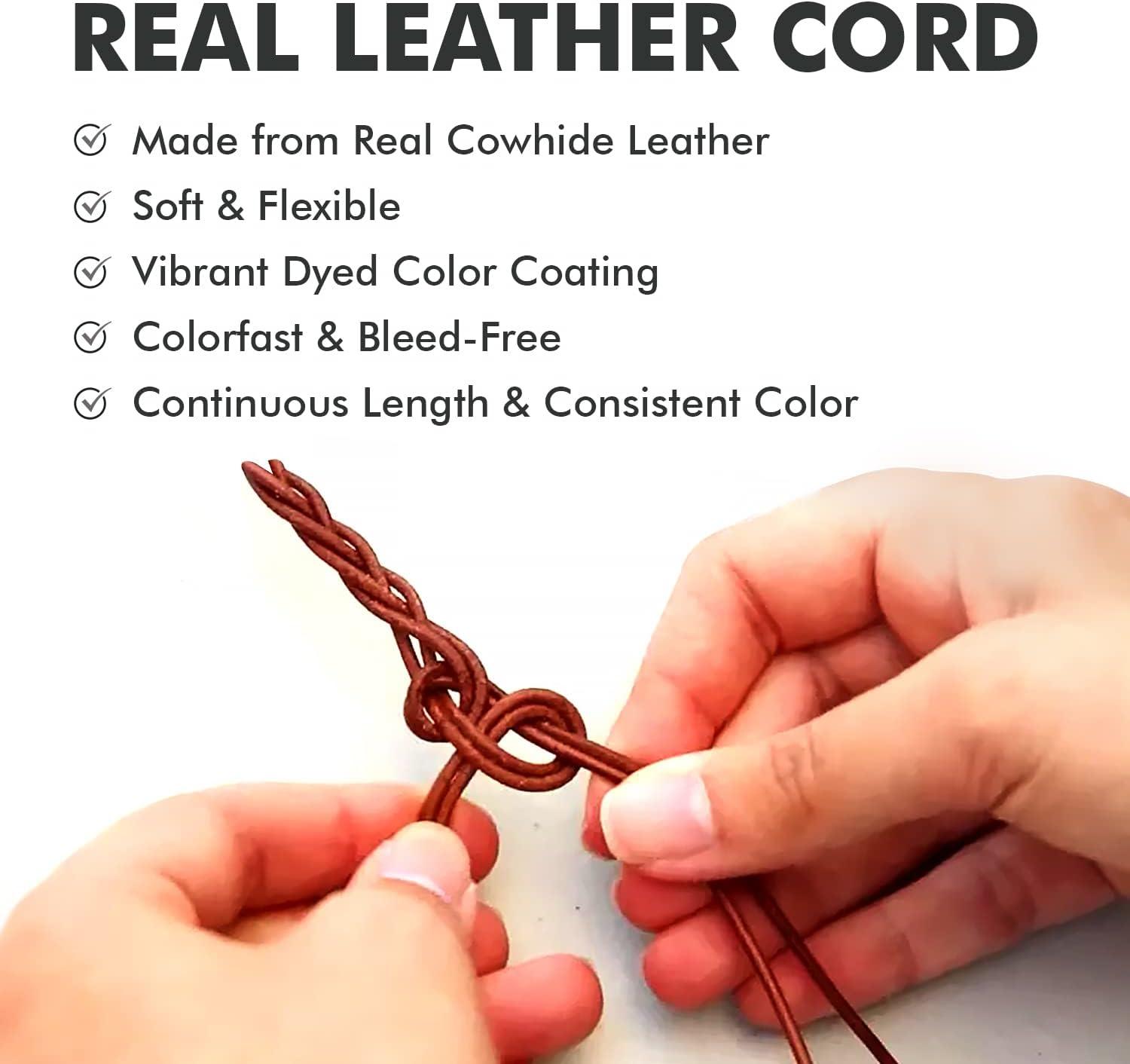 Round Leather Cord 2 mm for Craft & Jewelry Making, Natural Distressed  Grey, Leather String Cord for Jewelry Making, Leather Cording for Beading  Work