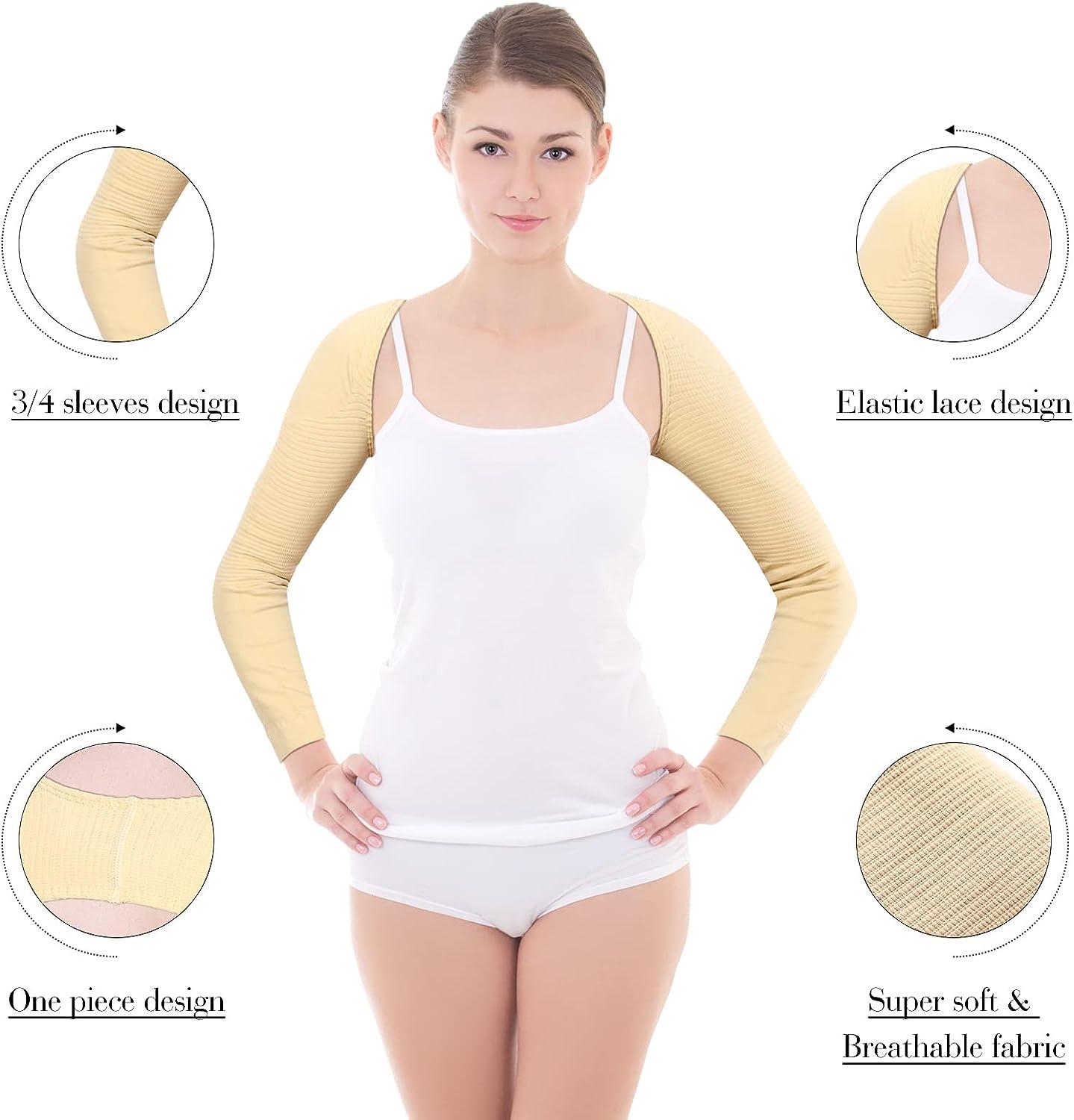 4 Pcs Compression Arm Sleeves Upper Arm Compression Shaper Post Recovery Arm  Compression Sleeve Women Back Shoulder Compression Sleeve Arm Slimmer  Sleeves Arm Supports Wrap Tops Shapewear for Women