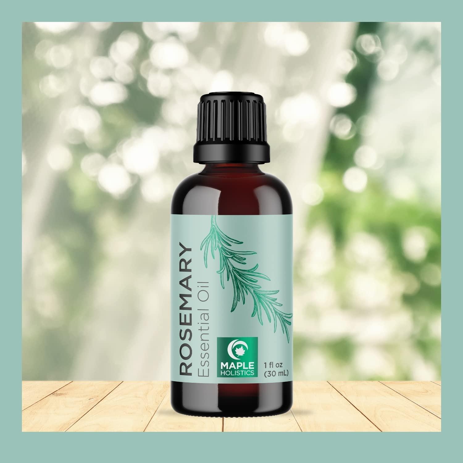 Pure Rosemary Essential Oil for Aromatherapy - Pure Rosemary Oil for Hair Skin and Nails - Refreshing Rosemary Essential Oil for Diffusers Plus Dry