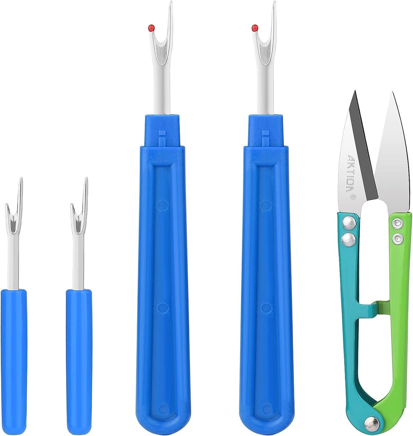  Sewing Seam Ripper Tool,High Quality Stitch Remover and Thread  Cutter with 2Big+2Small Seam Rippers,1 Pack Thread Snips,1Pack 5”Scissor