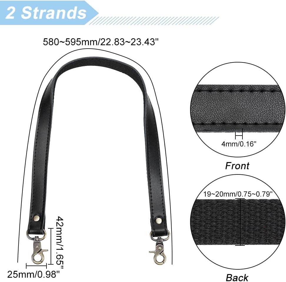  PH PandaHall 2pcs 22.4 Inch Leather Purse Strap, 0.8