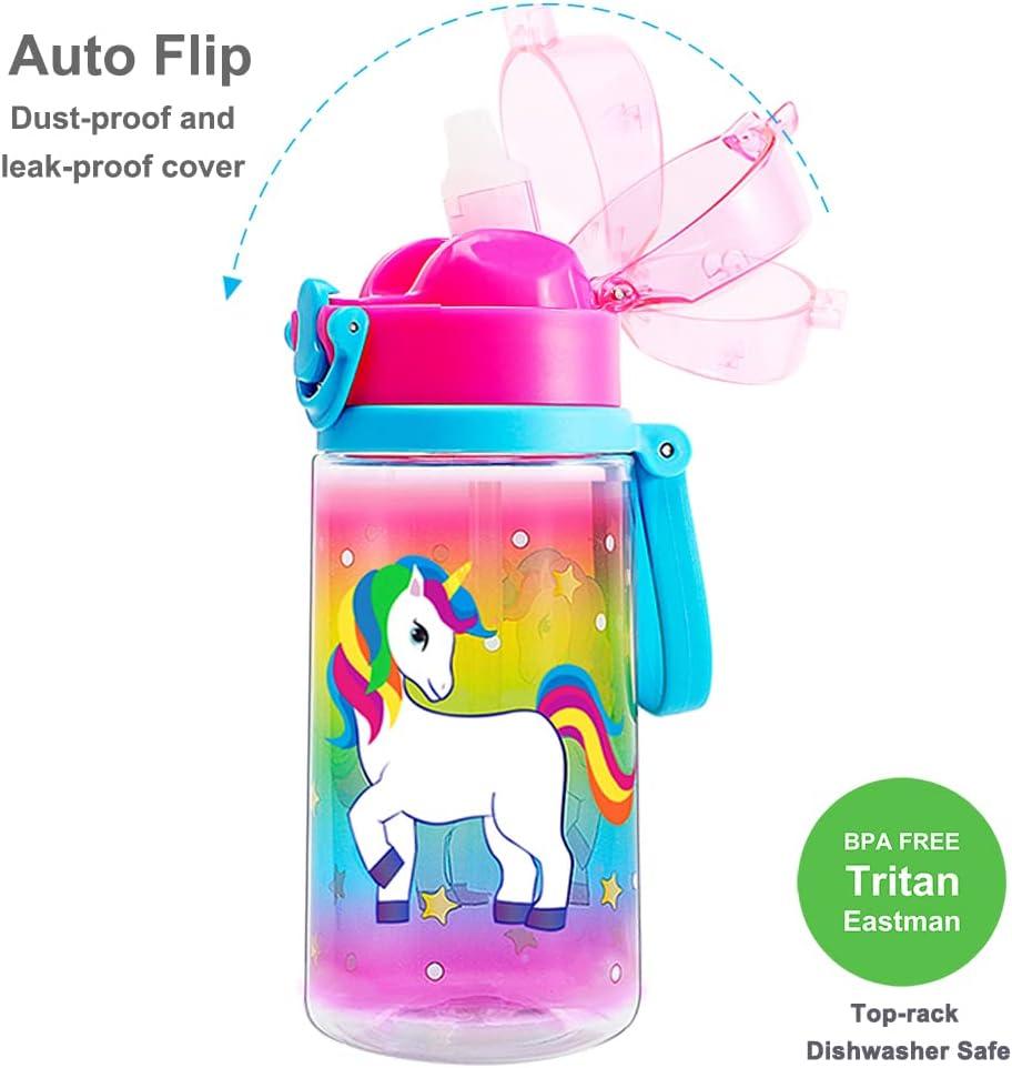 HomTune Cute Water Bottle with Straw for School Kids Girls, BPA FREE Tritan  & Leak Proof & Easy Clean & Carry Handle, 23oz/ 680ml - Unicorn - Yahoo  Shopping