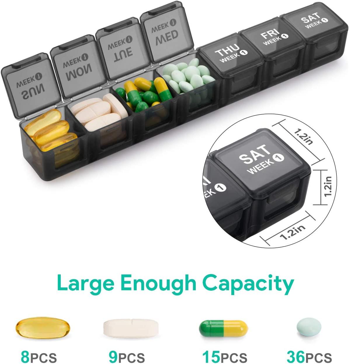 Rectangle Plastic Box with 9PCS of Pill Bottle Pill Organizer