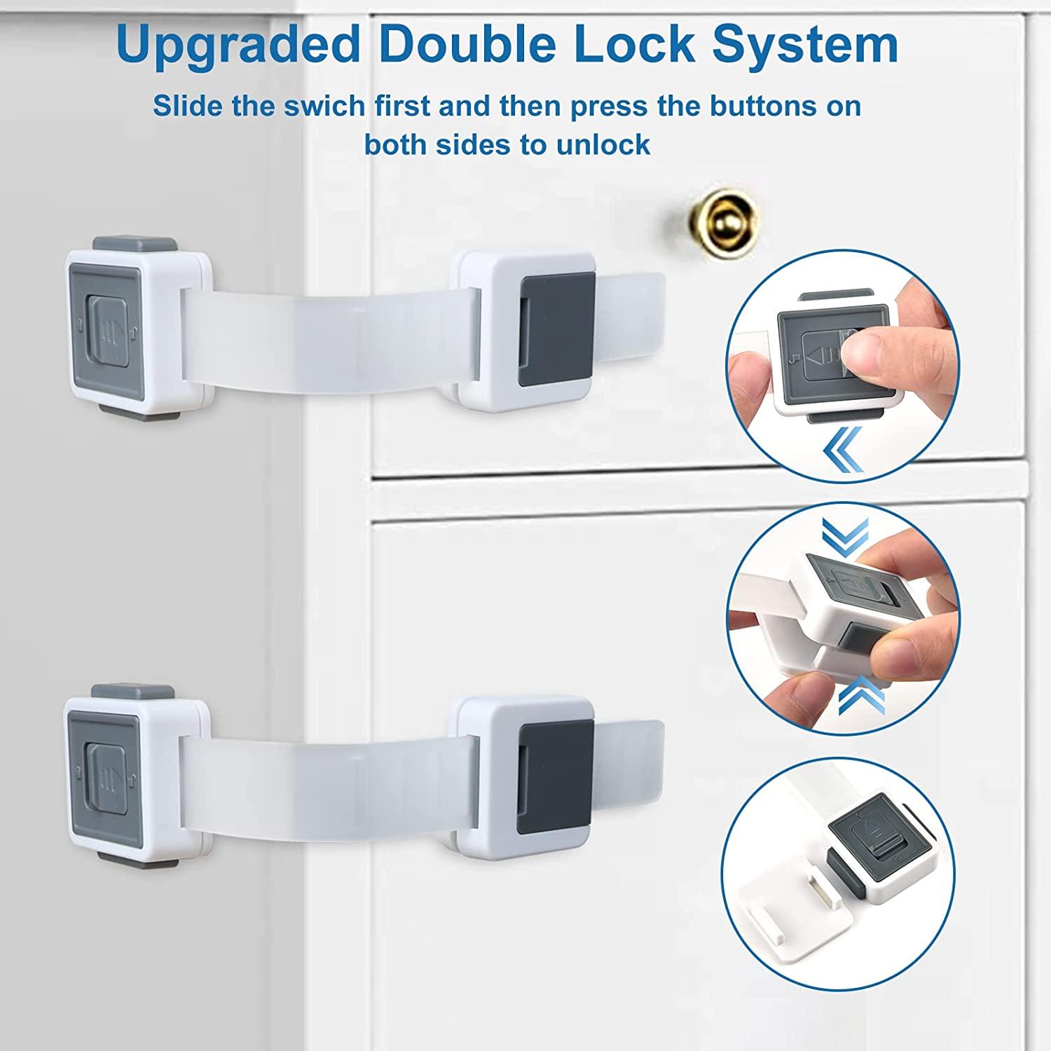 Wittle Sliding Child Safety Cabinet Locks (6 Pack) | Baby Proof Cabinet  Locks