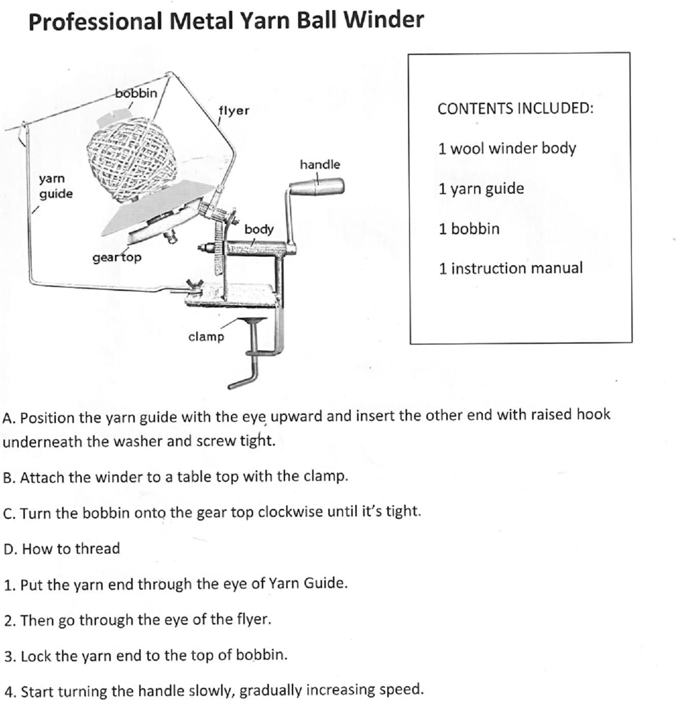  Large Metal Yarn/Fiber/Wool/String Ball Winder, 10-Ounce