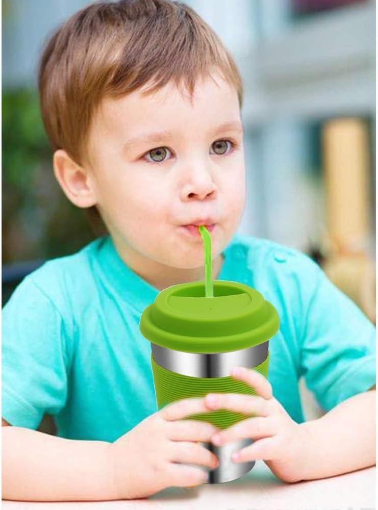 Rommeka Toddler Cups with Straws 18/8 Stainless Steel Children Smoothie  Drink