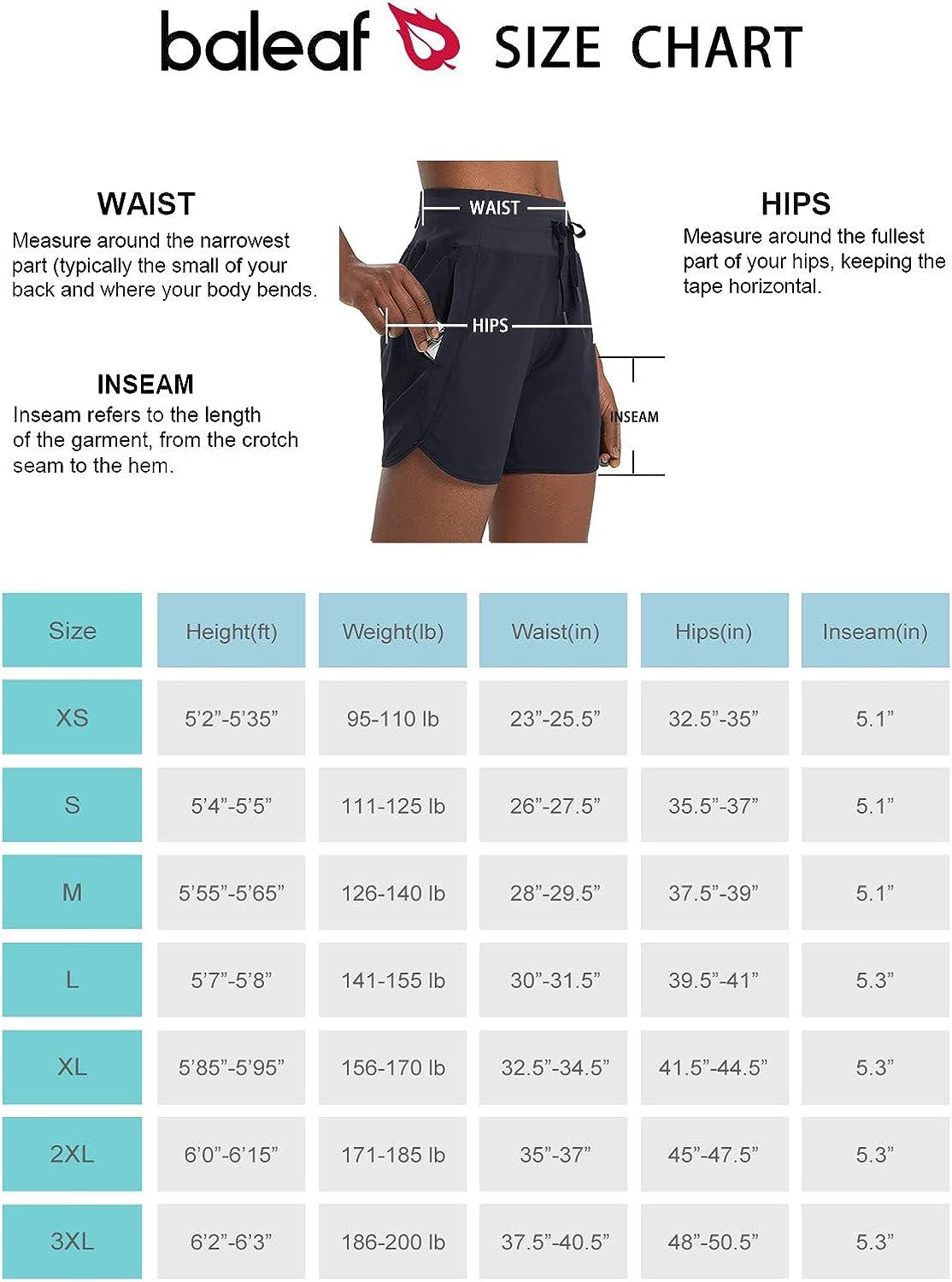BALEAF Women's 2 in 1 Running Shorts Workout Spandex Shorts High Waisted 3 Athletic  Shorts Pockets with Liner Black : : Clothing, Shoes & Accessories