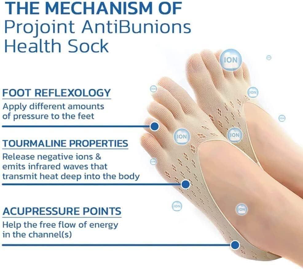 2023 New Ergoic Anti-Bunions Health Sock 5Pair Orthoes Bunion Socks Sock  Align Toe Socks for Bunion (Apricot)