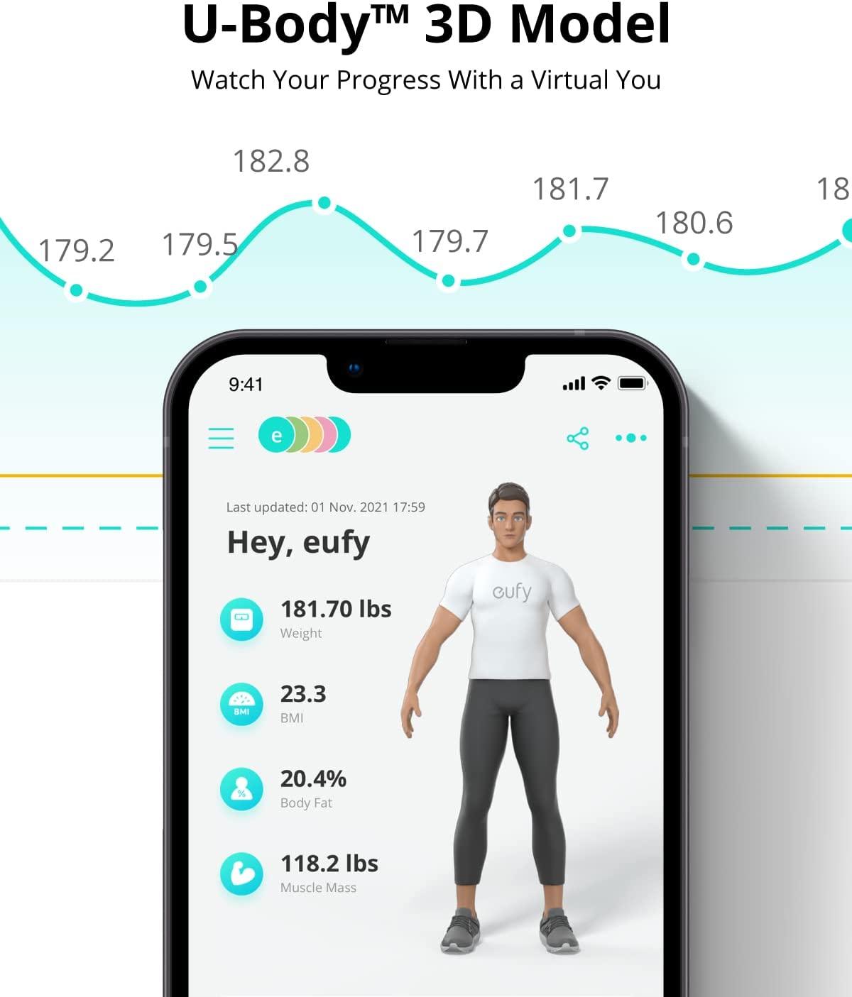 eufy by Anker, Smart Scale C1 with Bluetooth, Body Fat Scale, Wireless  Digital Bathroom Scale, 12 Measurements, Weight/Body Fat/BMI, Fitness Body