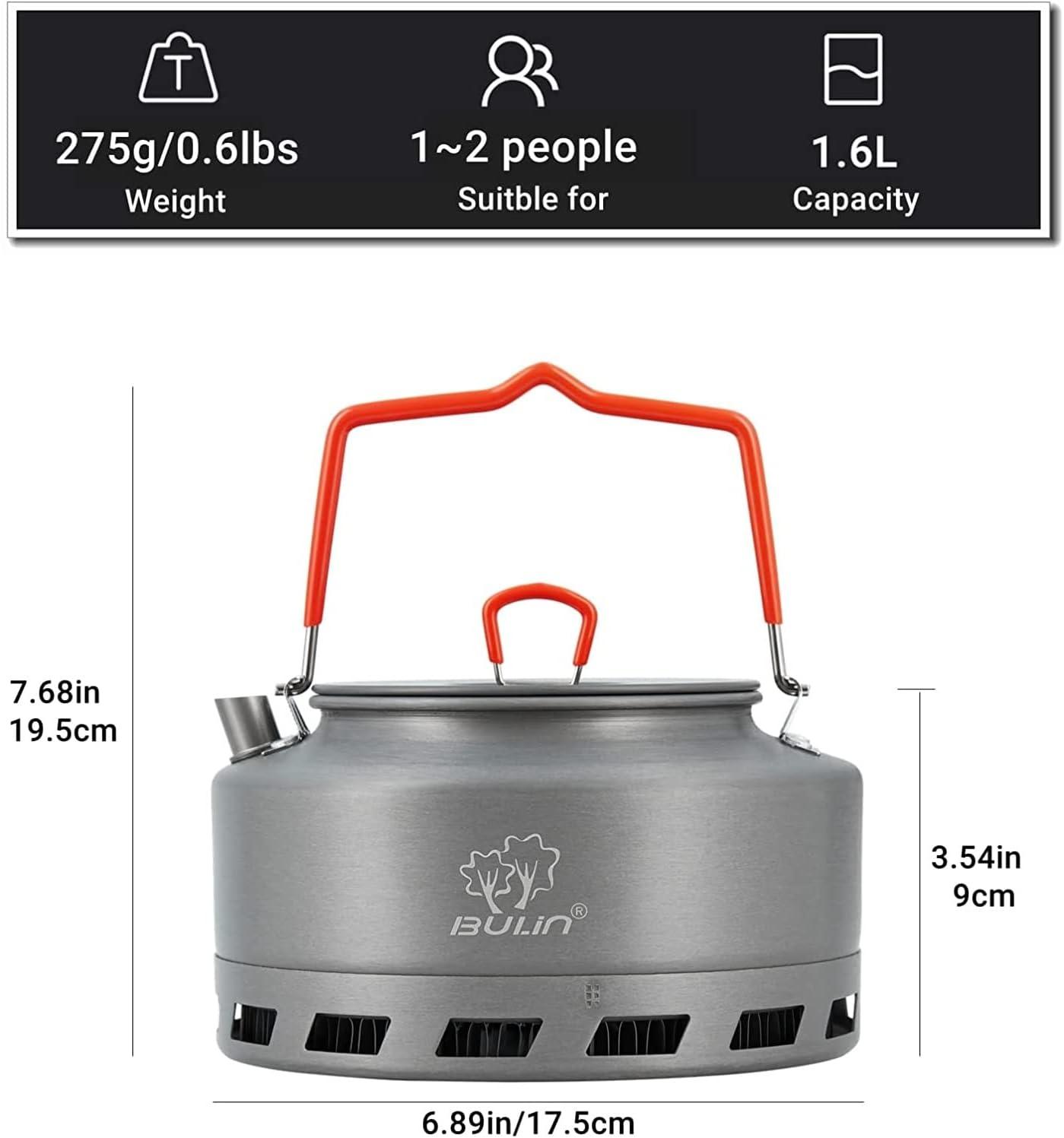 Outdoor Camping Kettle Lightweight Works with Campfires 1-Liter