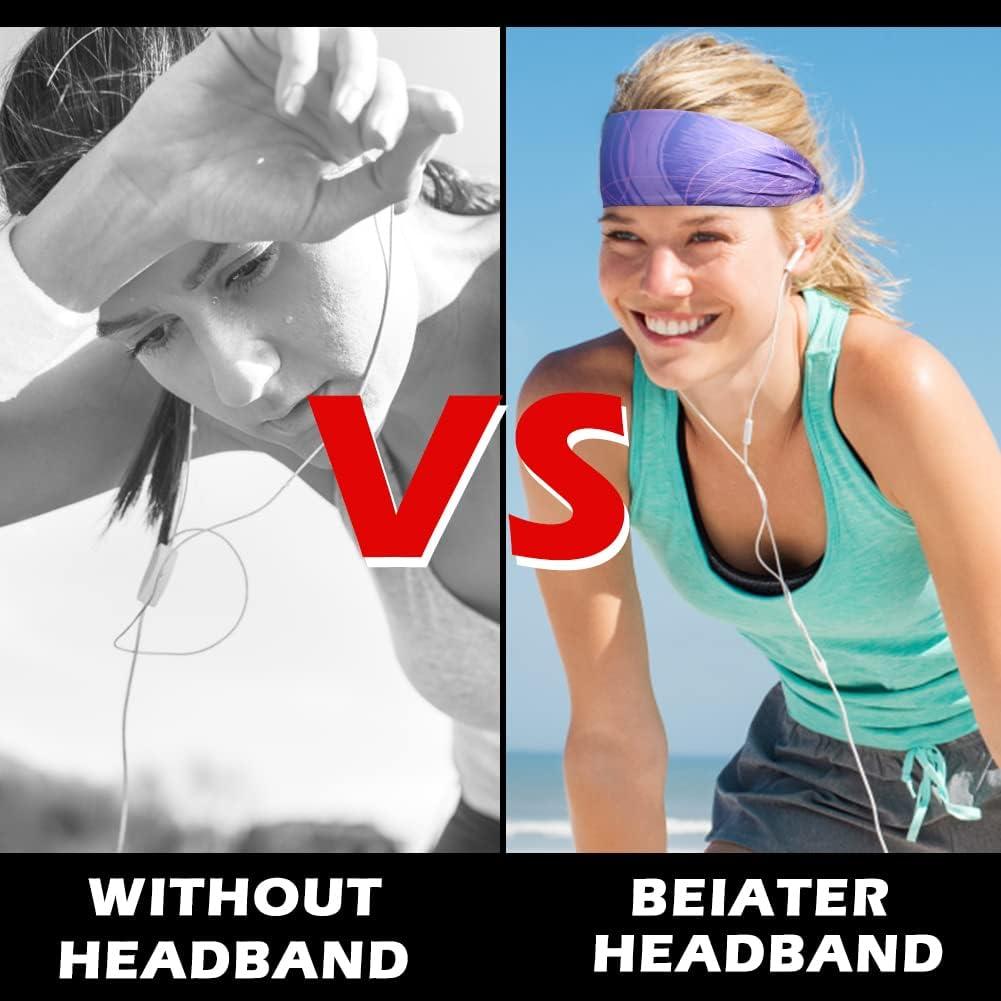 5 Pack Headband, Sweat Band, Sports Sweatband Headbands Hairband for Women  - Running,Cycling,Football,Fishing