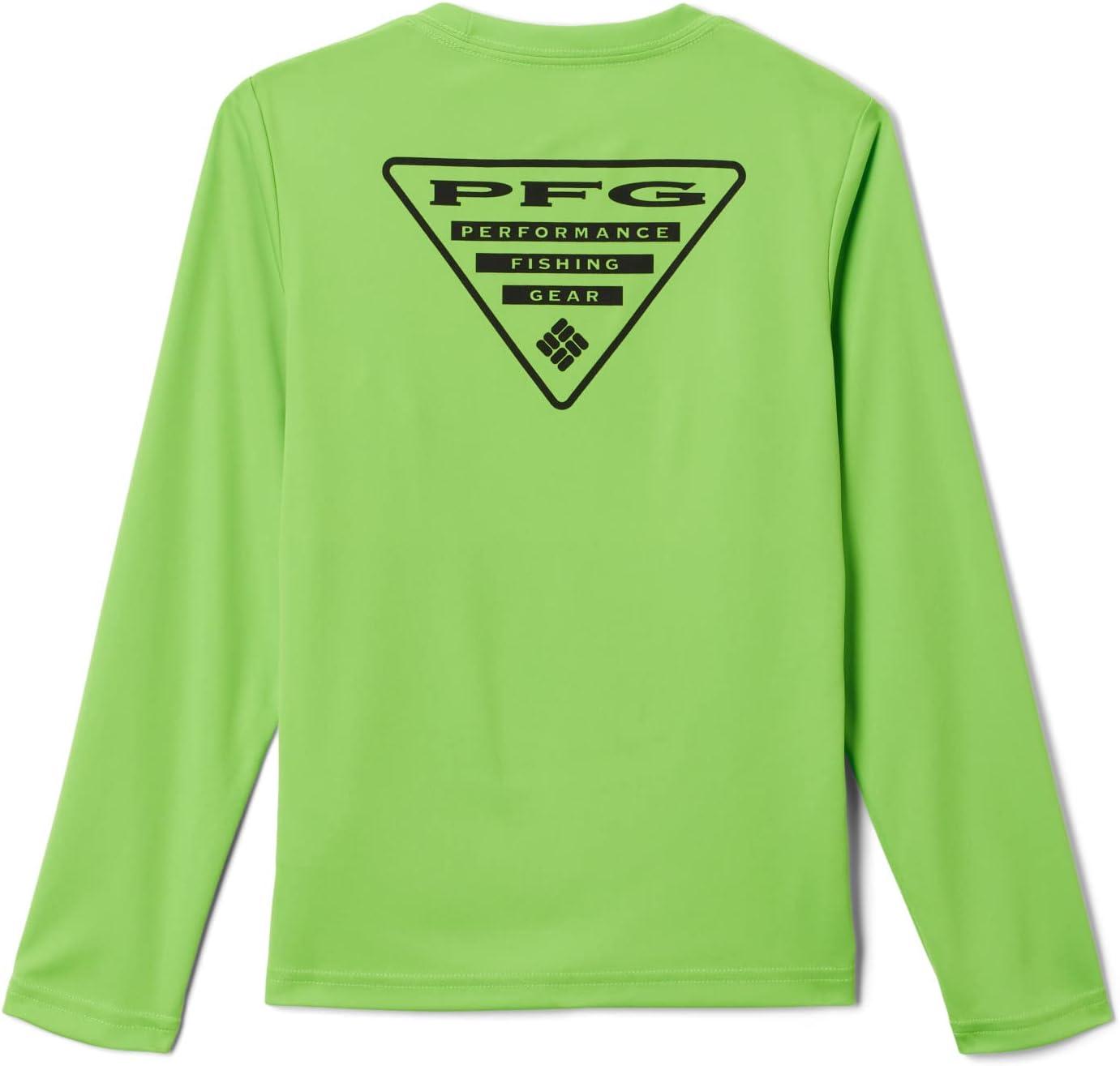 Columbia Boys' Terminal Tackle PFG Triangle Logo Long Sleeve Green