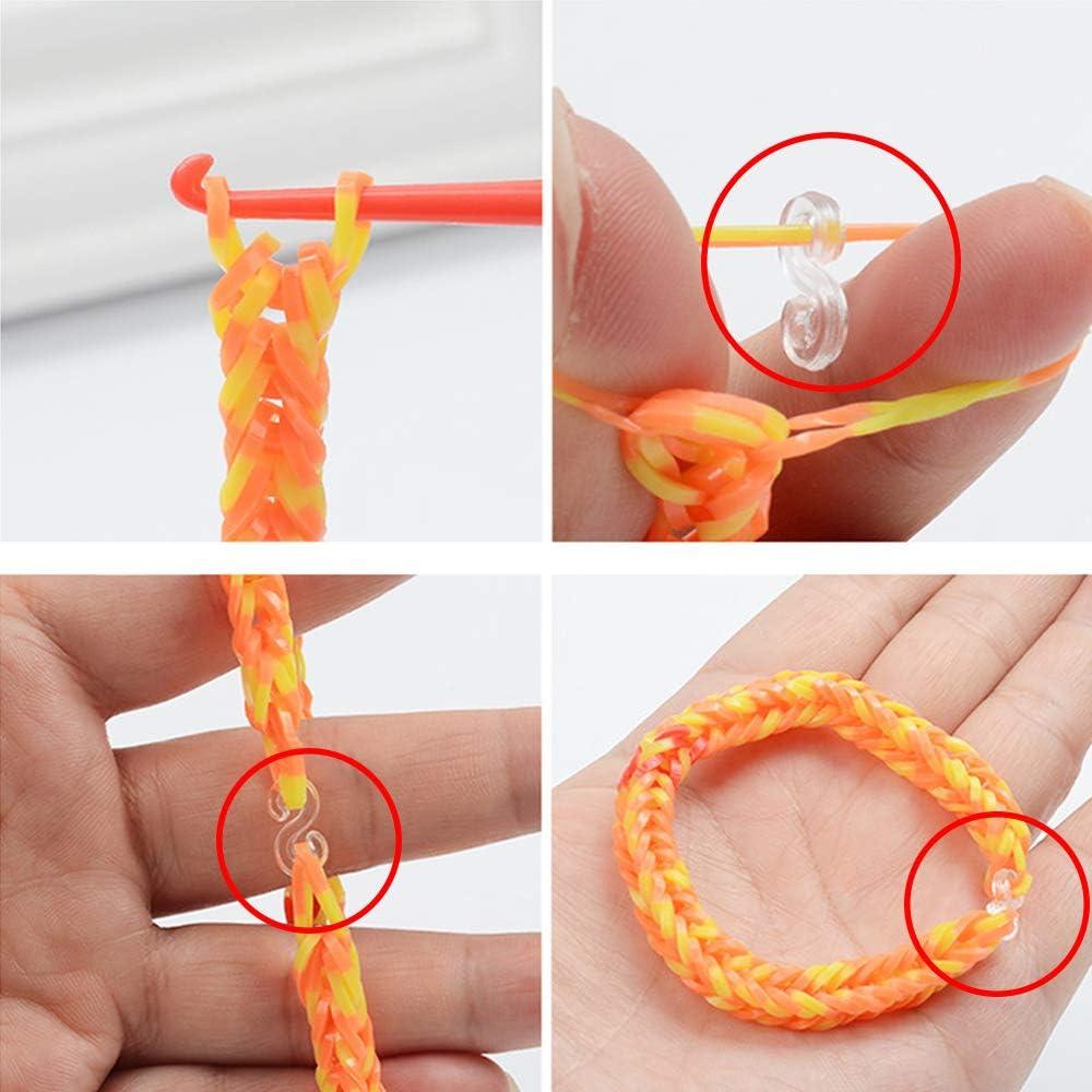 Bracelet Charms Braided Arts Crafts Rubber Band Clips DIY Loom Bands Kit  Necklace Clasp S Clips Jewelry Connectors
