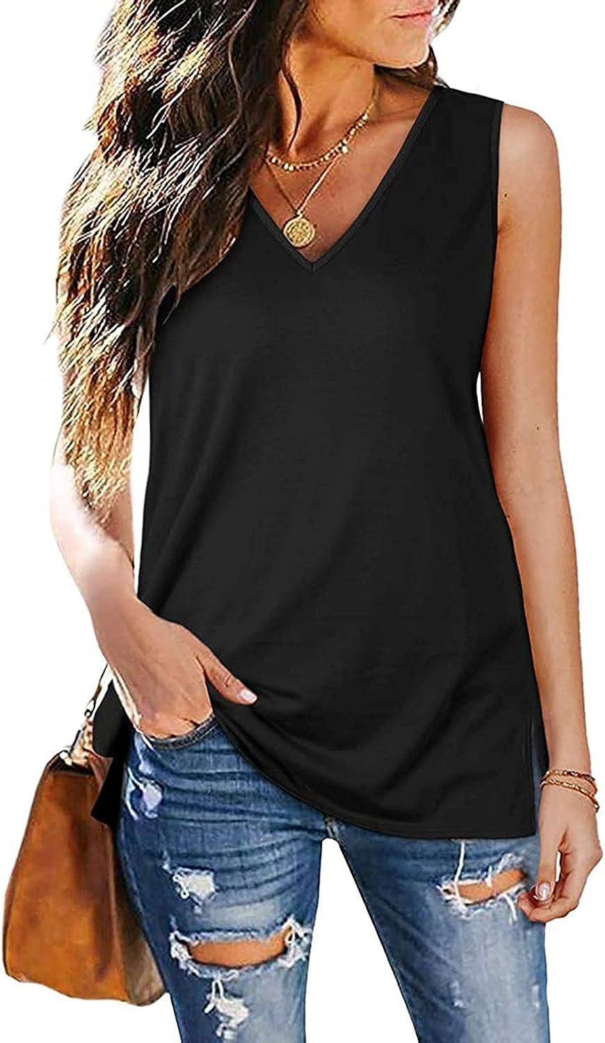 Summer Tank Tops for Women 2023 Cute Square Neck Sleeveless Cami Tops  Casual Loose Comfy Going out Blouse Tees