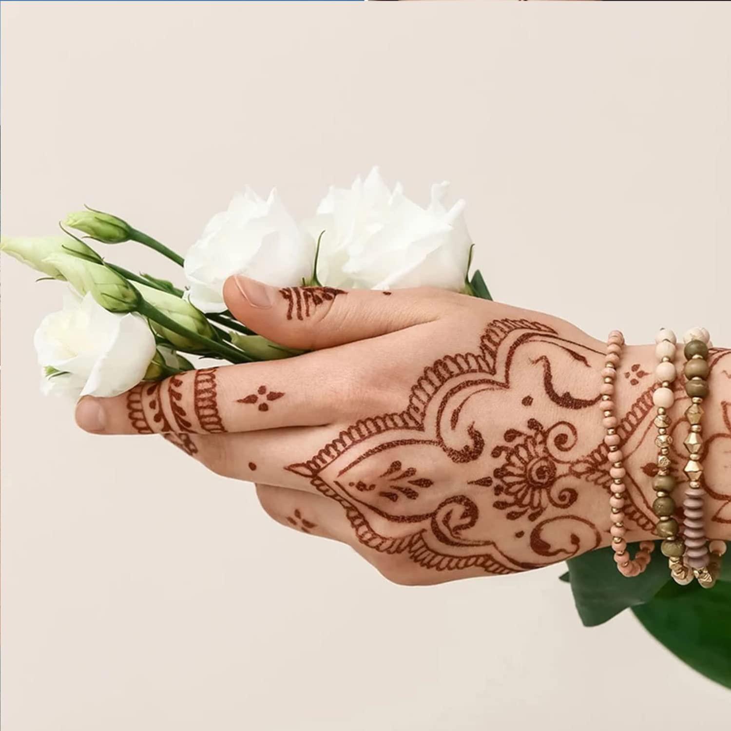 Sticker Mehndi Design | Easiest Henna Design From stickers | How To Aply Henna  Stickers For Hands - YouTube