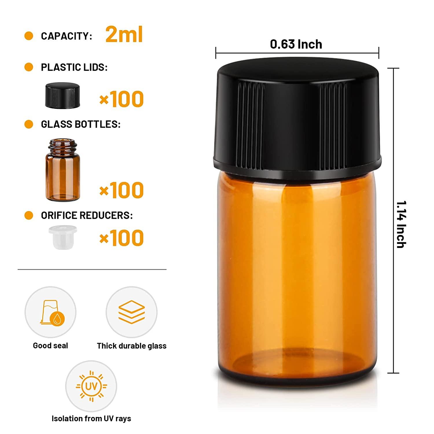 100 PCS 1/2/3 ML Empty Mini Glass Perfume Small Sample Vials