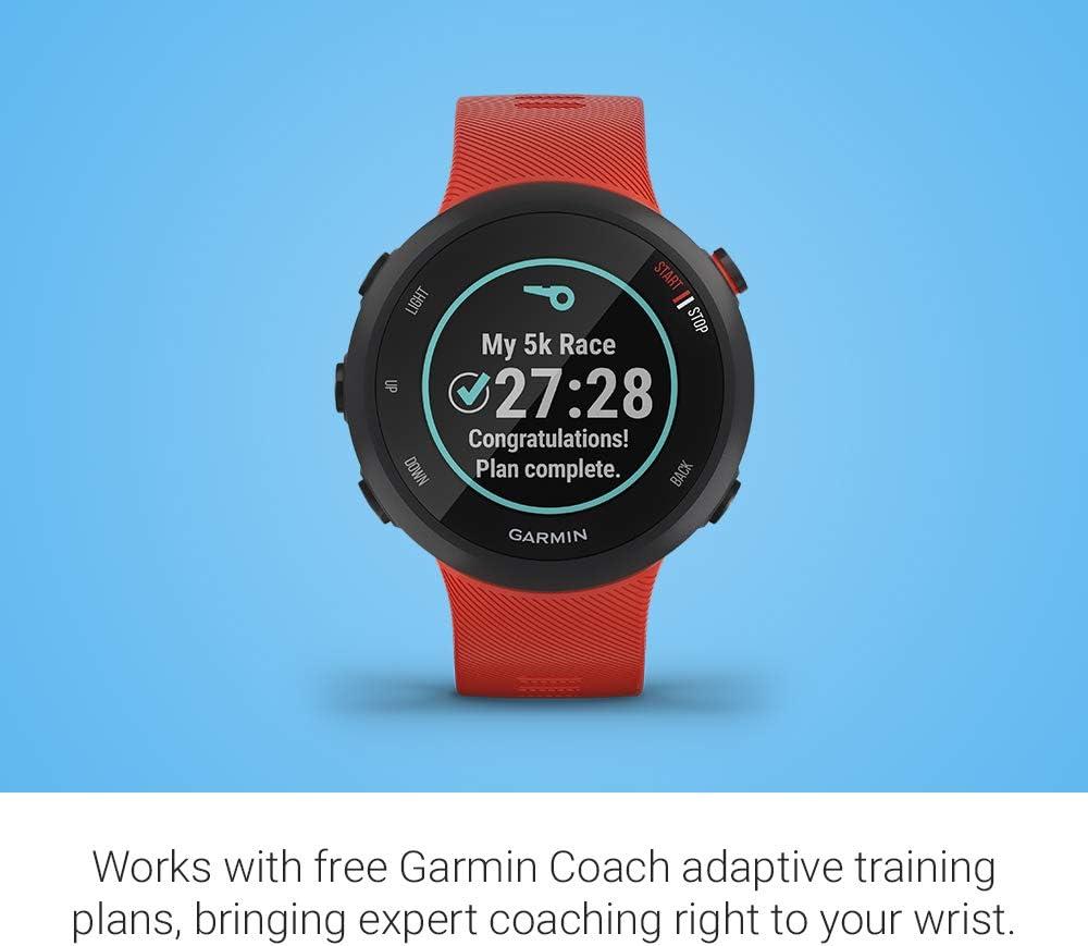  Garmin Forerunner 45, 42mm Easy-to-Use GPS Running Watch with  Garmin Coach Free Training Plan Support, Red : Electronics