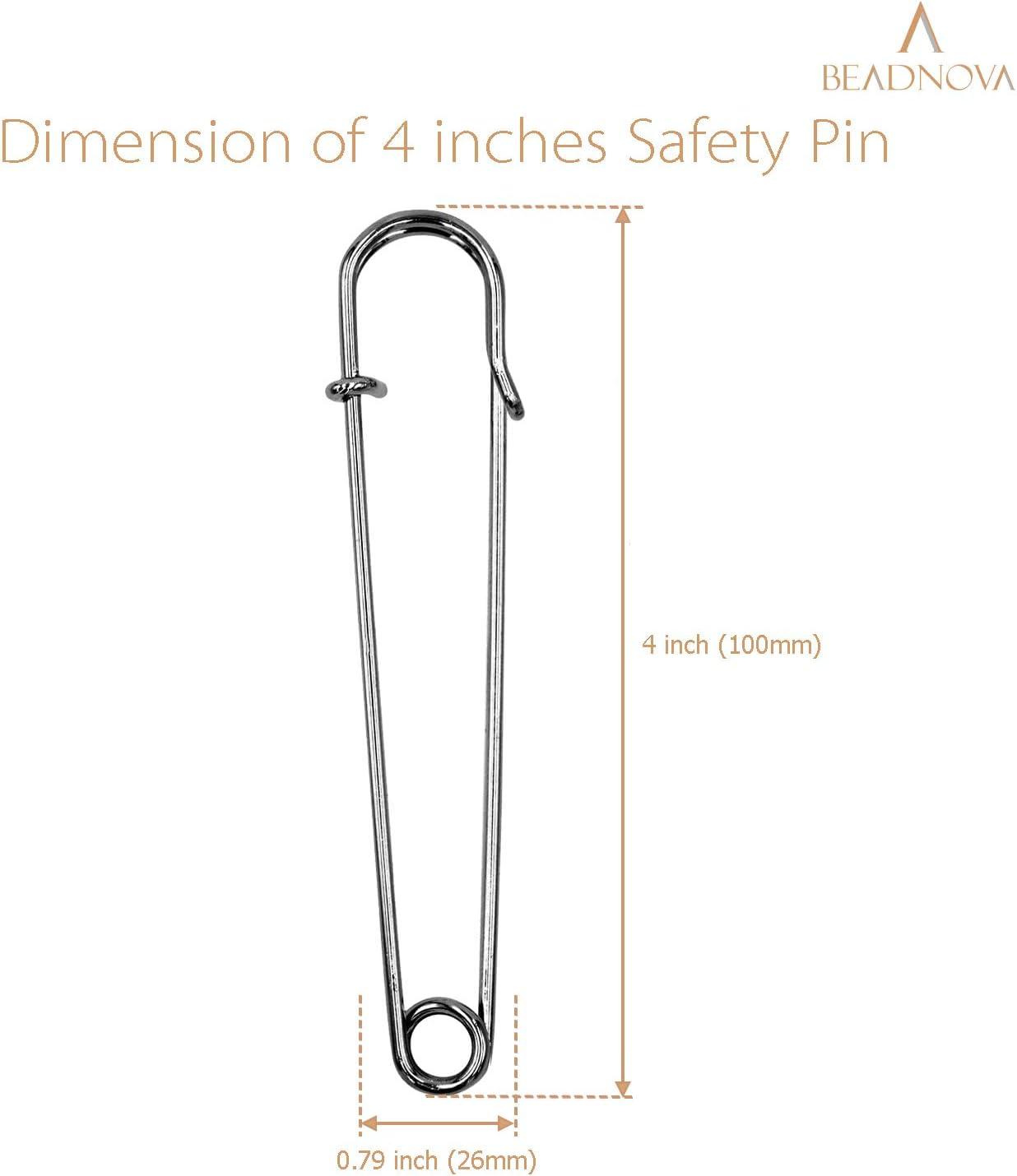 BEADNOVA 4 Inch Large Safety Pins for Clothes Big Heavy Giant