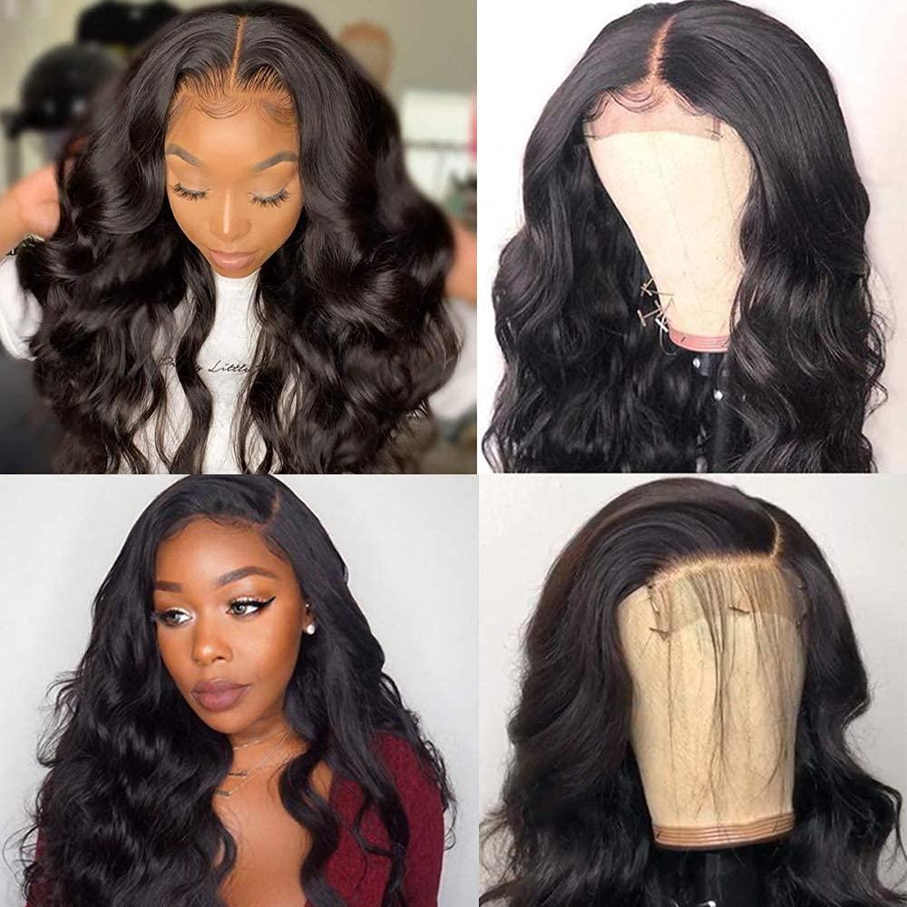 Natural 26 Body Wave Lace Closure Frontal Wig Indian Hair