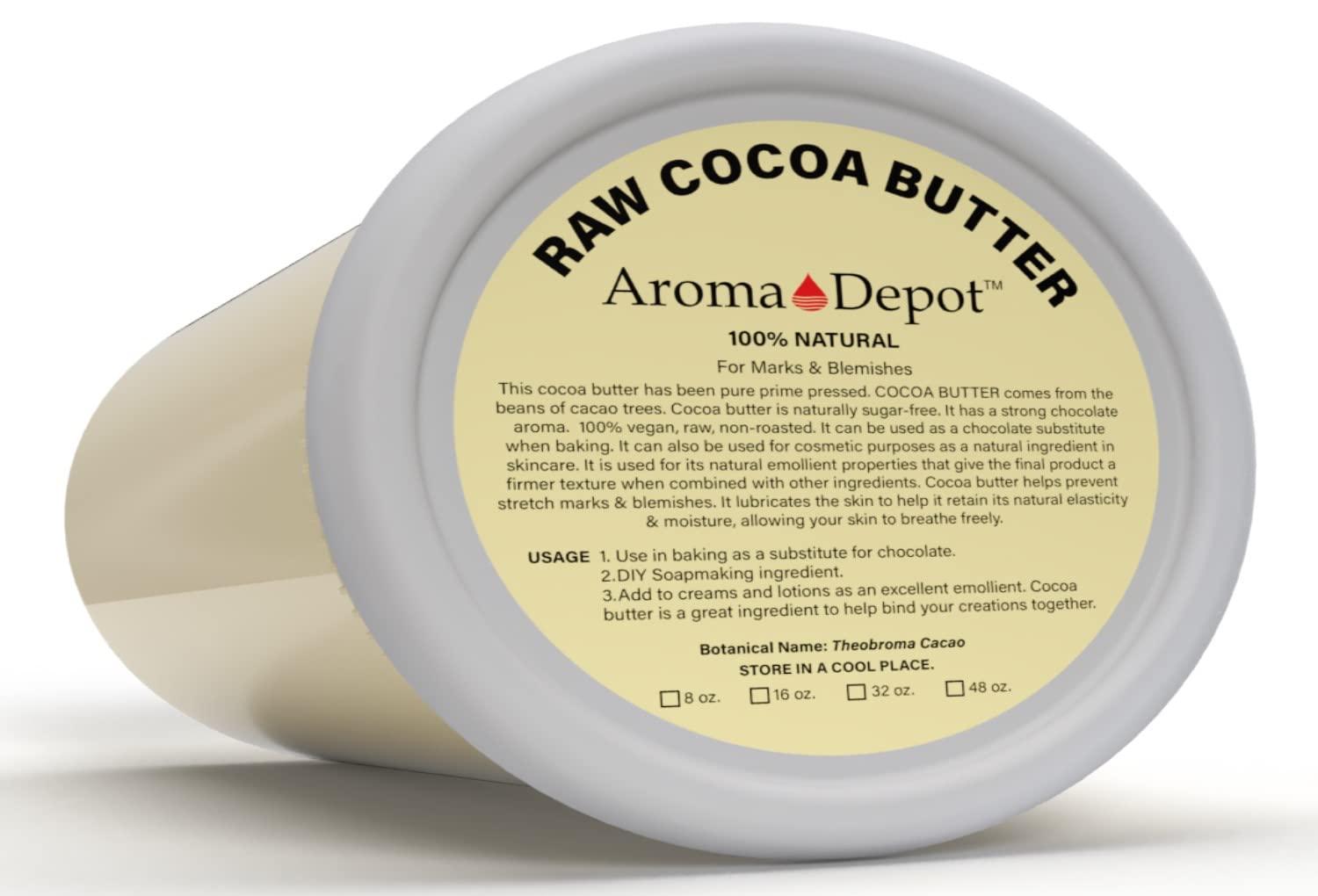 Aroma Depot Raw Cocoa Butter 8 Unrefined 100% Natural Pure Great