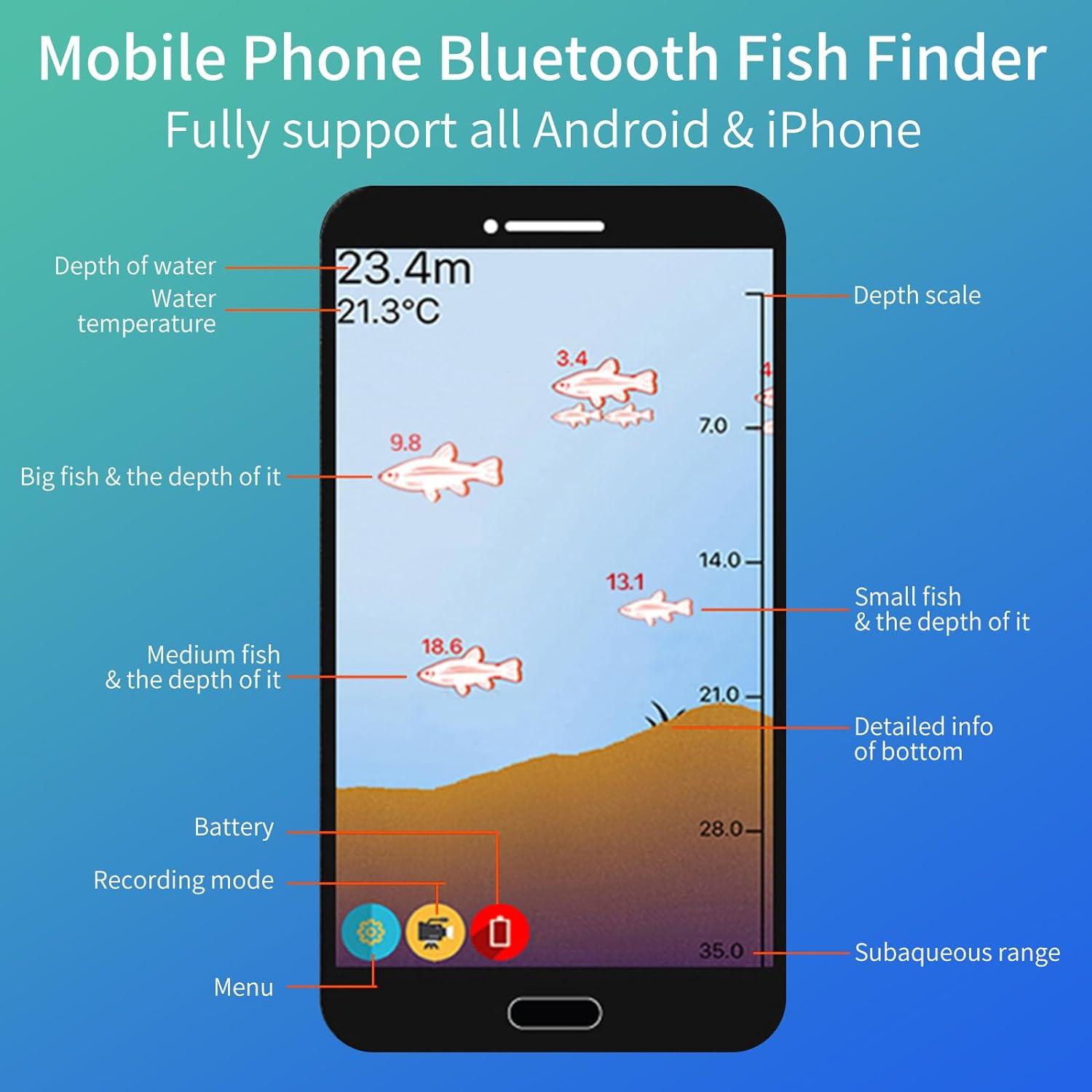 Smart Fish Finder Fish Depth Finder Sonar Sensor Transducer for