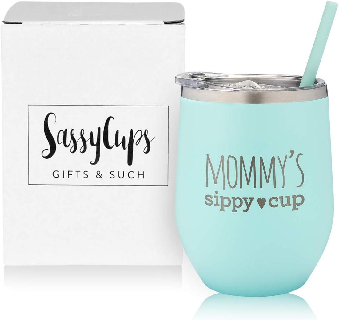 SassyCups Best Mom Ever Steel Tumbler with Straw, New Mommy Mug, 22 Fl oz 