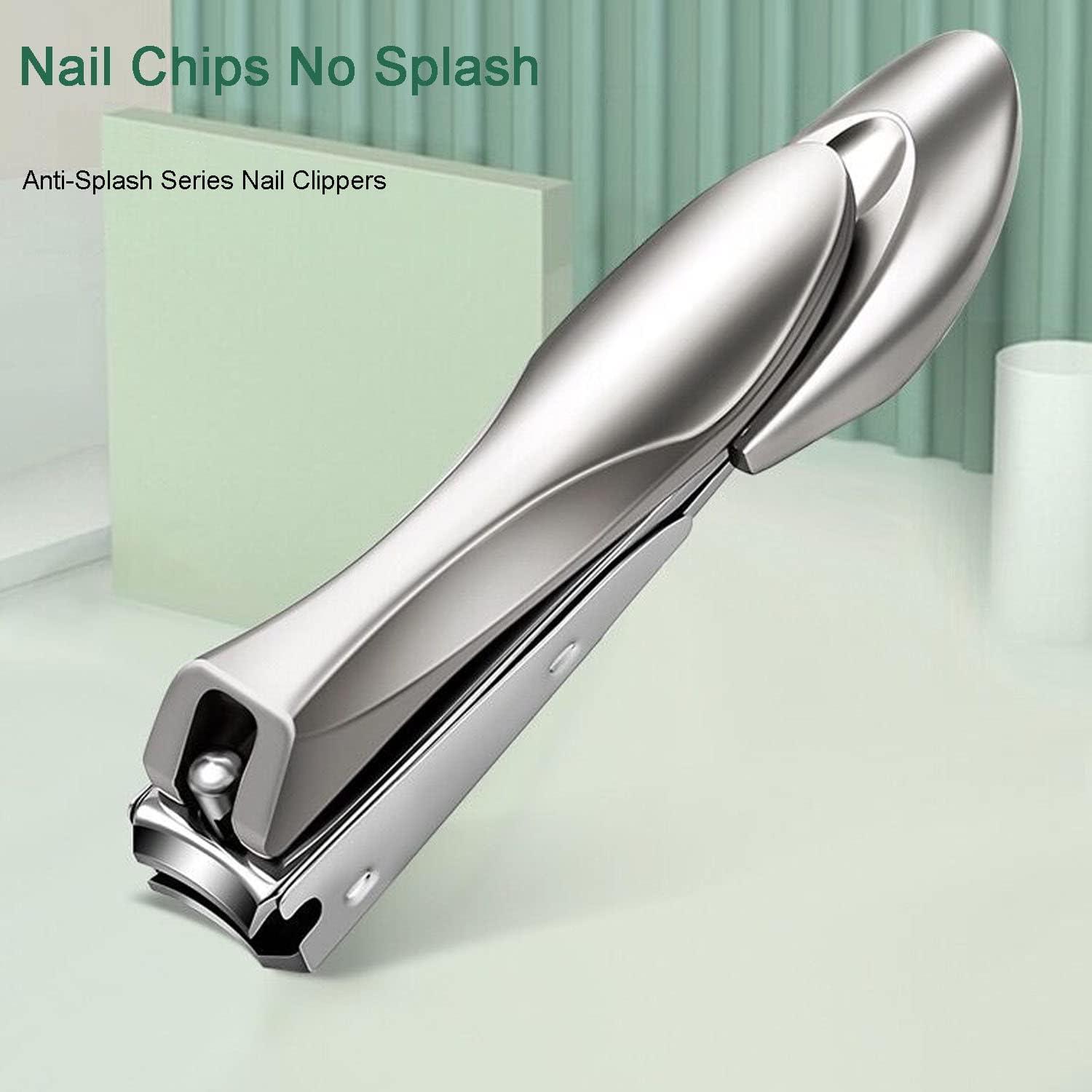 Anti Splash Nail Clipper Nail Catcher Stainless Steel Fingernails