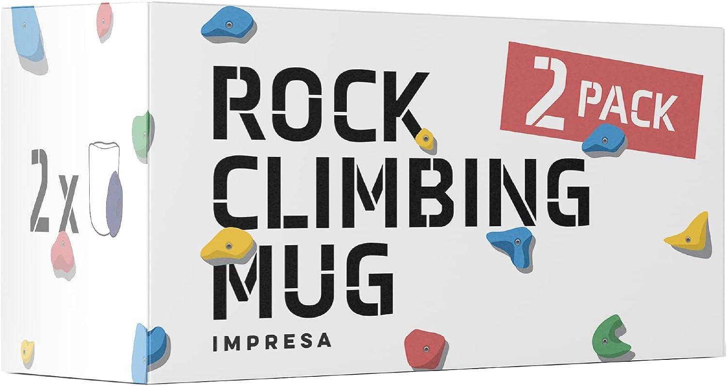 Uiifan 2 Pcs Rock Climbing Mug Rock Climbing Gifts 12 oz Climber Hold Mug  with Climber Handle Hold Mountain Climbing Gifts and Accessories Pinch
