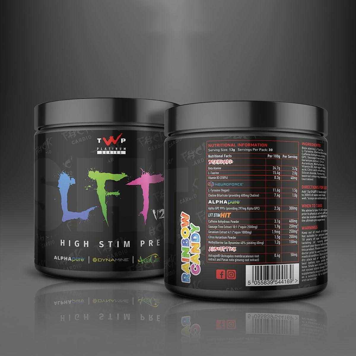 TWP Nutrition Platinum Series LFT V2 High Stim Strong Pre Workout 390g and  30 Servings 9 Great Flavours (Iron Thirst)