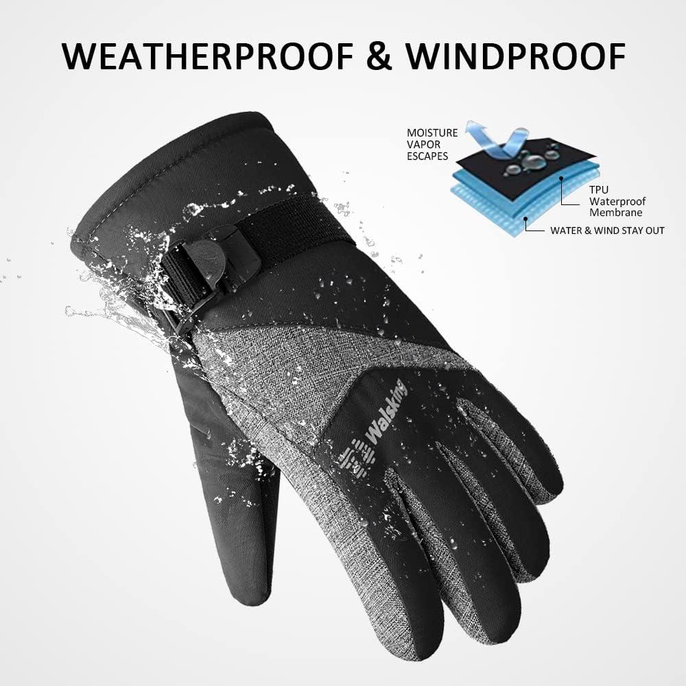 Kids Winter Gloves-3M Thinsulate Snow Waterproof Ski Cold Weather Insulated  Outdoor Snowboard Gloves