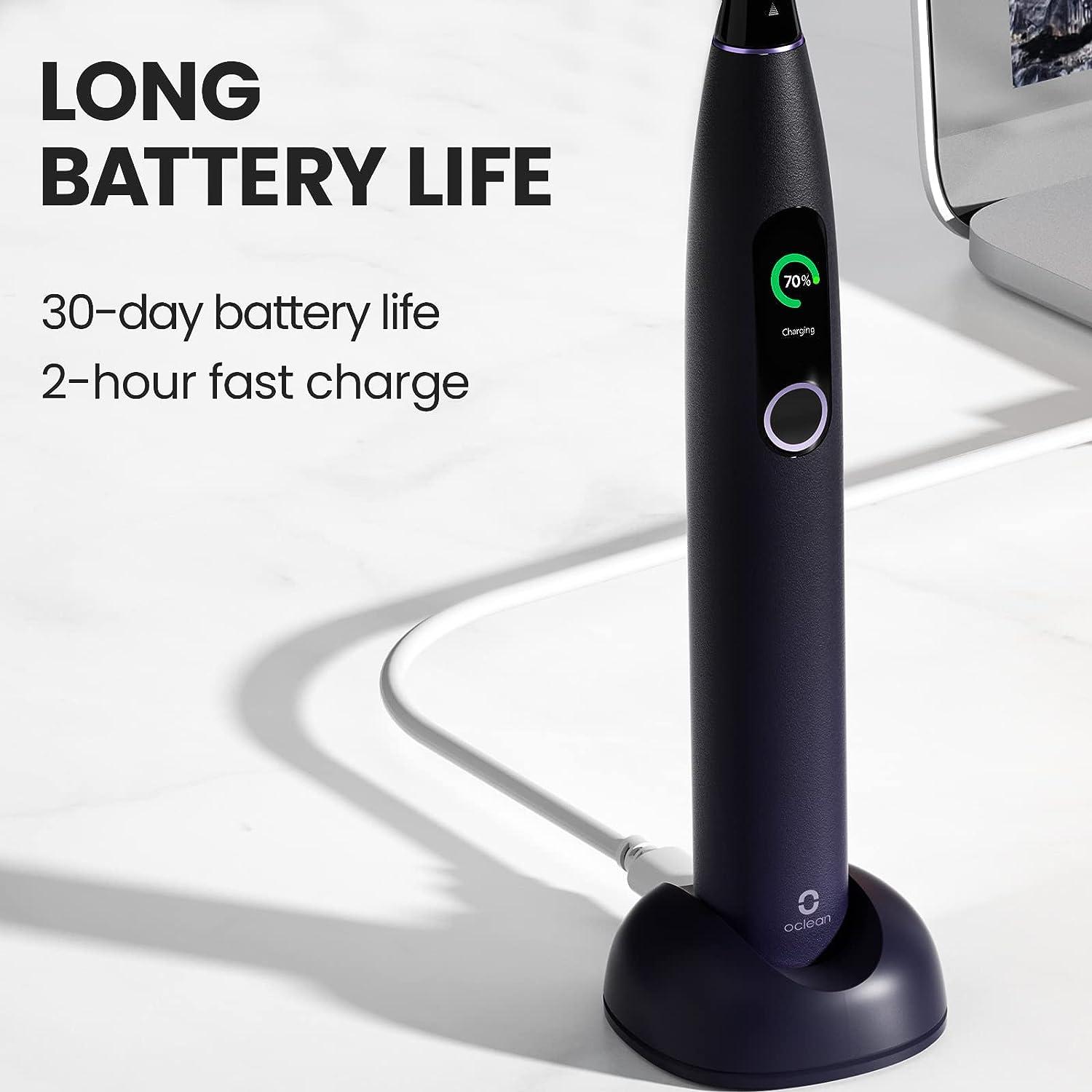Oclean X Pro Electric Toothbrush 84 000 Movements/min Deep Cleaning with  LCD Touch Screen 2H Fast Charge Lasts 30 Days 3 Modes 32 Intensities Sonic  Toothbrush Smart Timer- Black Purple