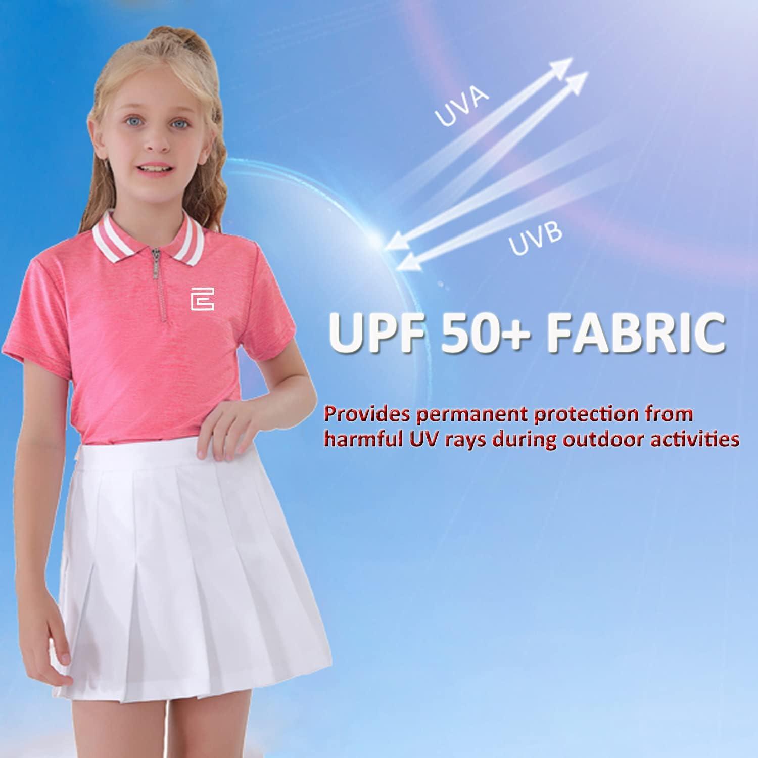  EXARUS Girls Tennis Short Sleeve Polo Dress with