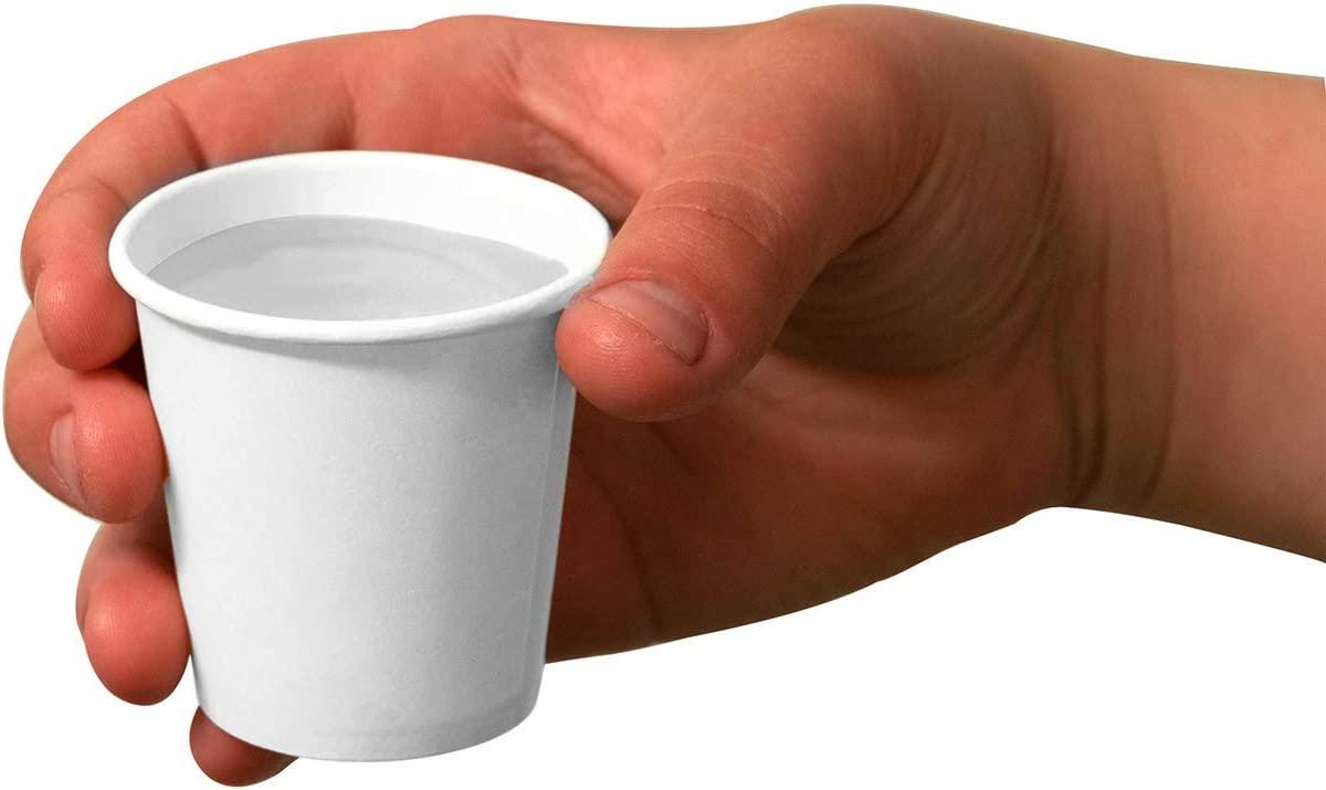 300 Count 3 oz. White Paper Cups, Small Disposable Bathroom