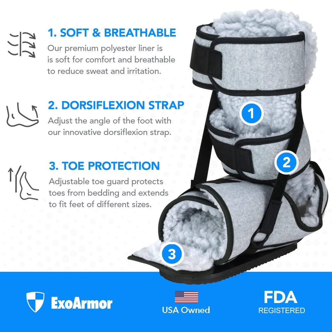 ExoArmor Podus Boot Multi Function - For Heel Pressure Foot Drop and Hip  Rotation. Soft & Breathable Polyester Fleece Liner. (Universal Size)
