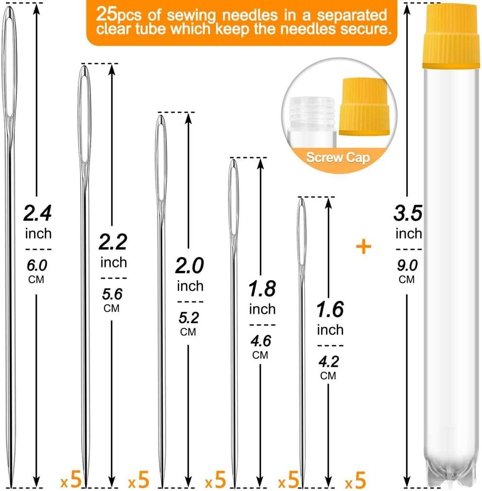 25PCS Large Eye Needles for Hand Sewing Needle Stitching Crafting Project 5  Size