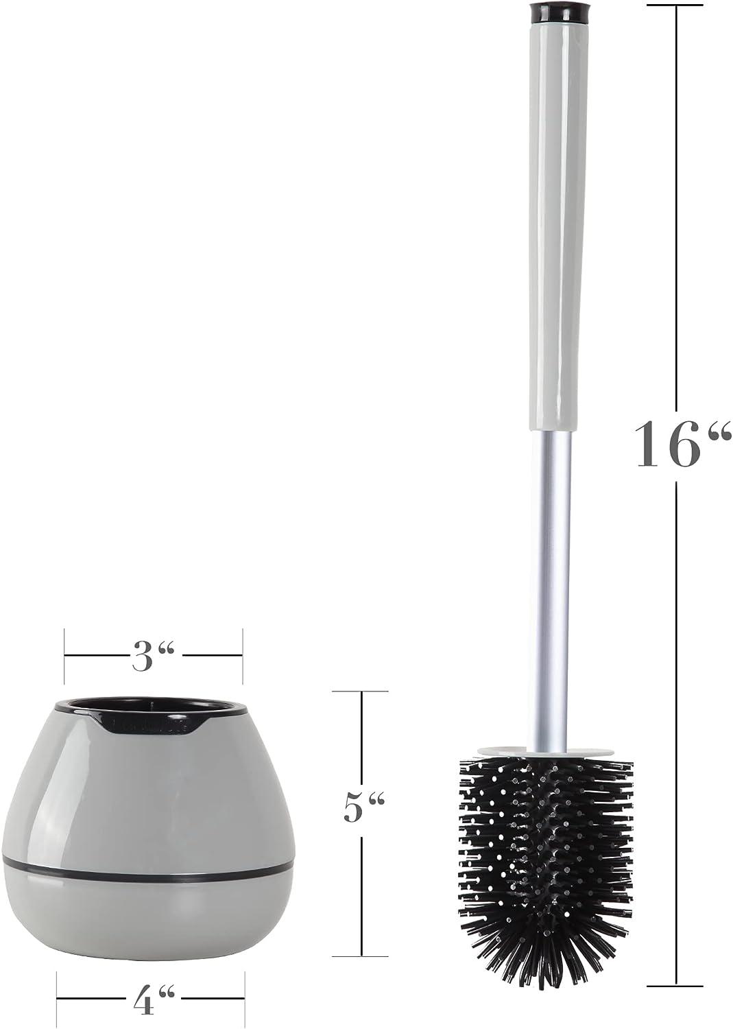 BOOMJOY Toilet Brush and Holder Set 2 Pack, Silicone Toilet Bowl
