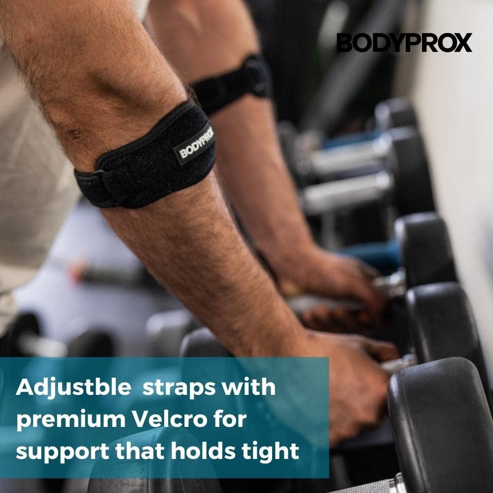  Bodyprox Elbow Brace with Strap for Tendonitis 2 Pack, Tennis  Elbow Compression Sleeves, Golf Elbow Treatment : Health & Household
