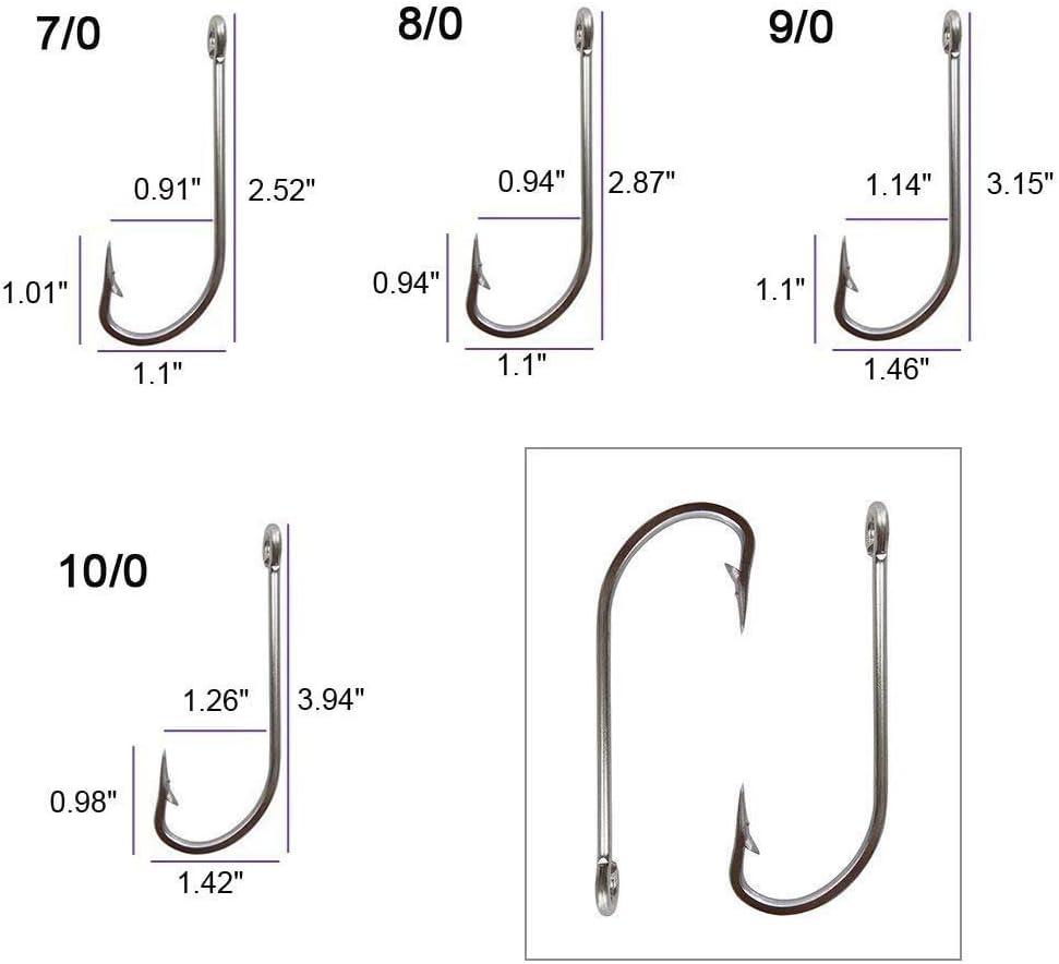 OROOTL Fishing Hooks Saltwater O'shaughnessy Forged Hooks, 130pcs